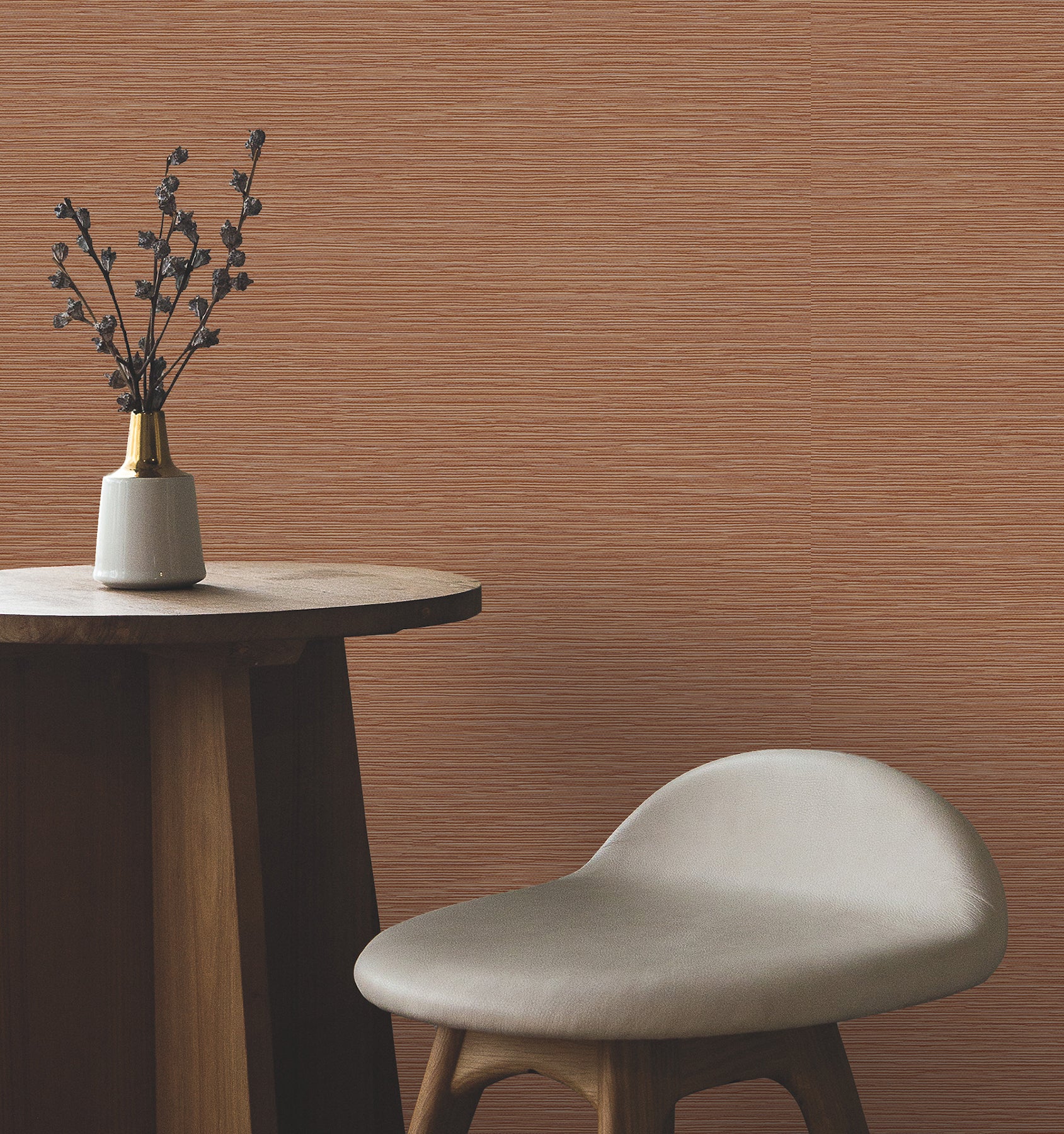 Oasis Wallpaper in rust color - pattern number UW1076N - by York in the Atmosphere Digest collection