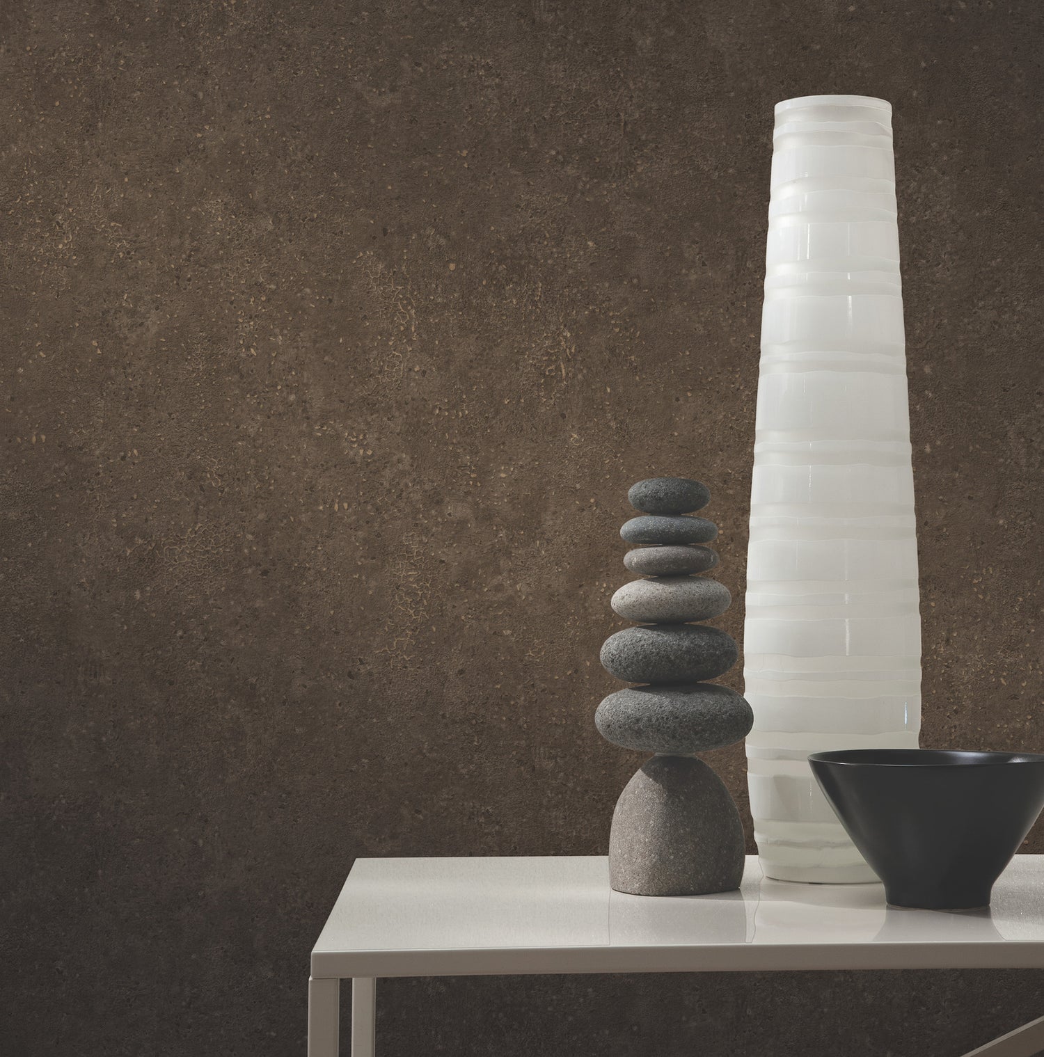 Artisan Stone Wallpaper in coffee color - pattern number UW1082N - by York in the Atmosphere Digest collection