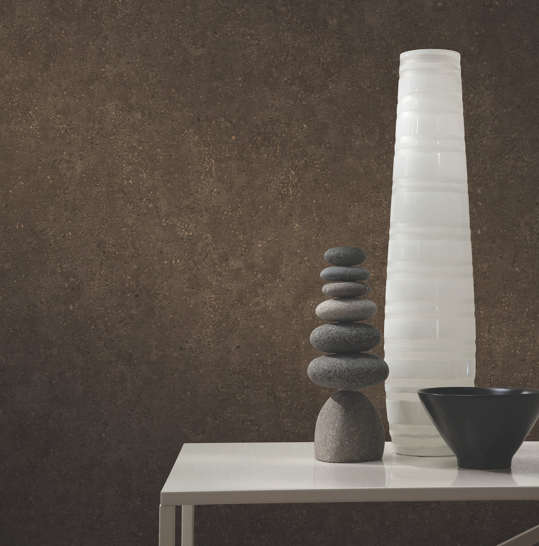 Artisan Stone Wallpaper in coffee color - pattern number UW1082N - by York in the Atmosphere Digest collection