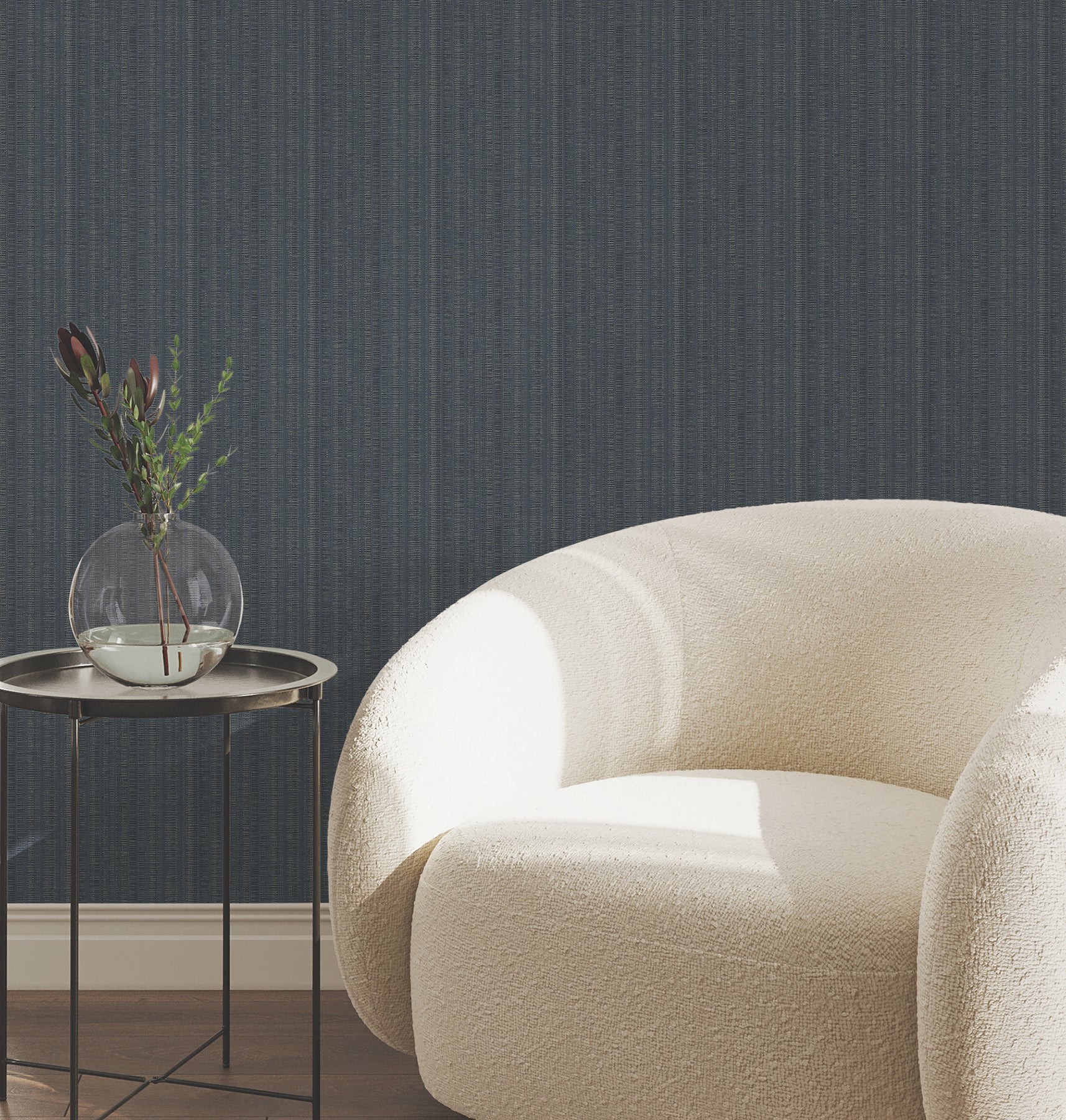 Line In The Sand Wallpaper in indigo color - pattern number UW1092N - by York in the Atmosphere Digest collection