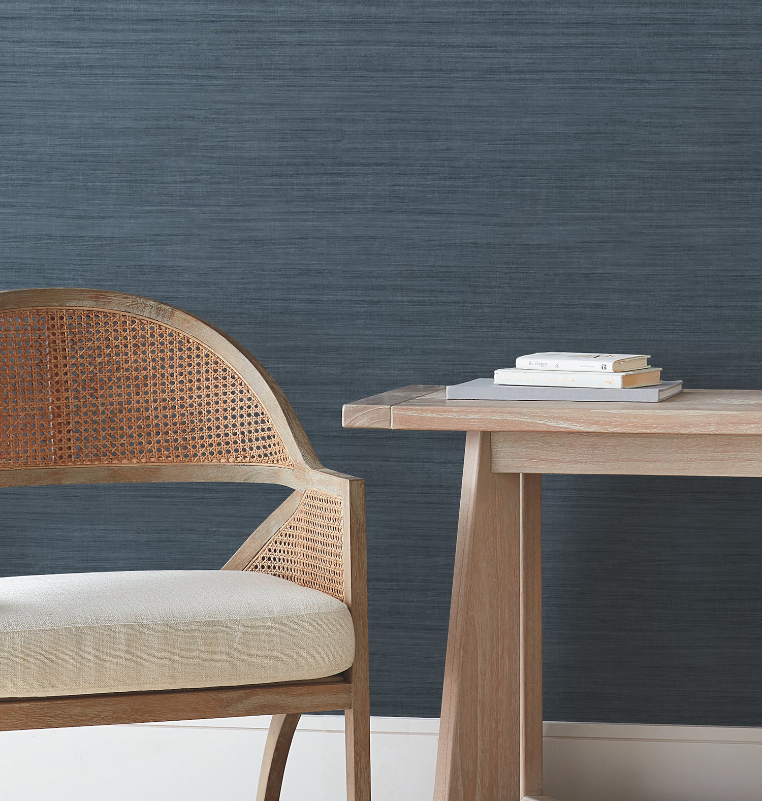 Silk Essence Wallpaper in indigo color - pattern number UW1107N - by York in the Atmosphere Digest collection