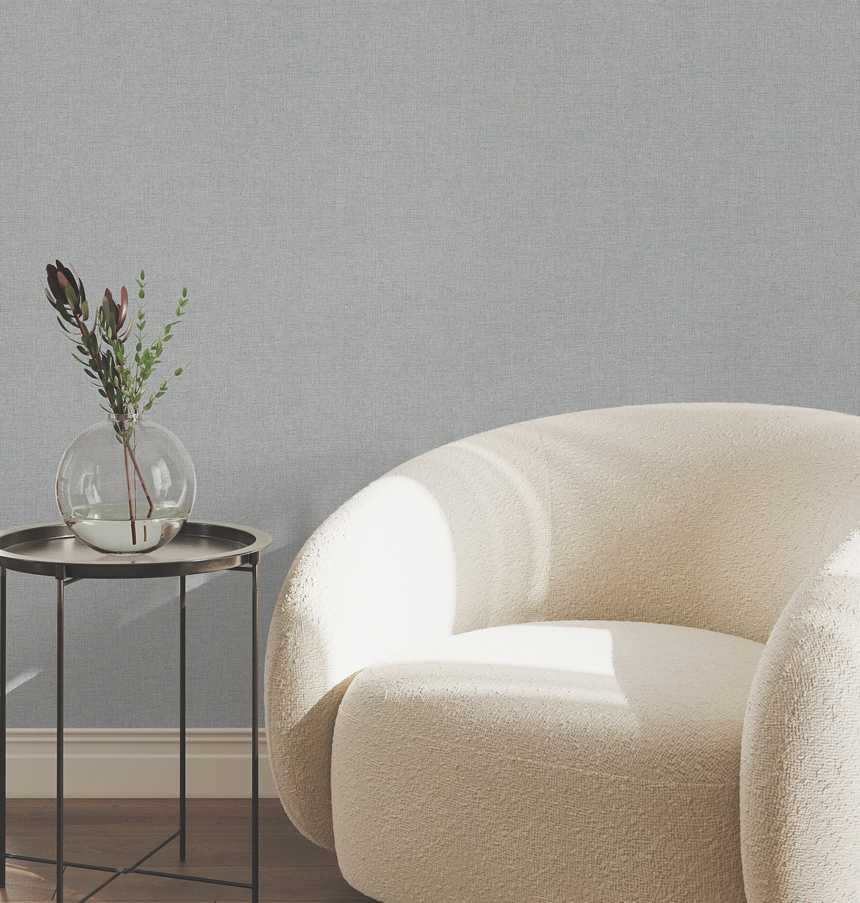 Heathered Linen Wallpaper in light blue color - pattern number UW1126N - by York in the Atmosphere Digest collection