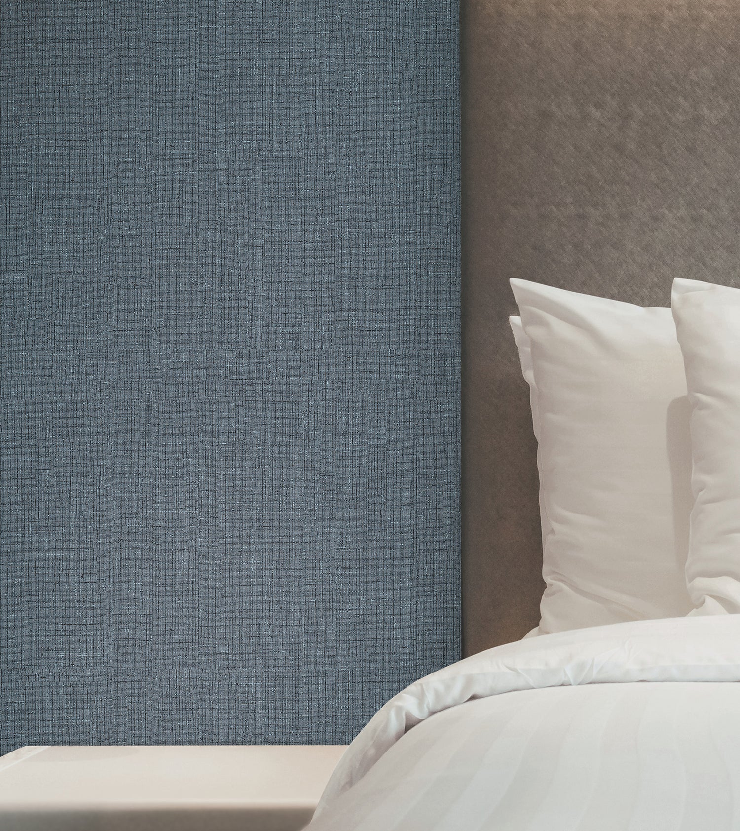 Heathered Linen Wallpaper in indigo color - pattern number UW1127N - by York in the Atmosphere Digest collection