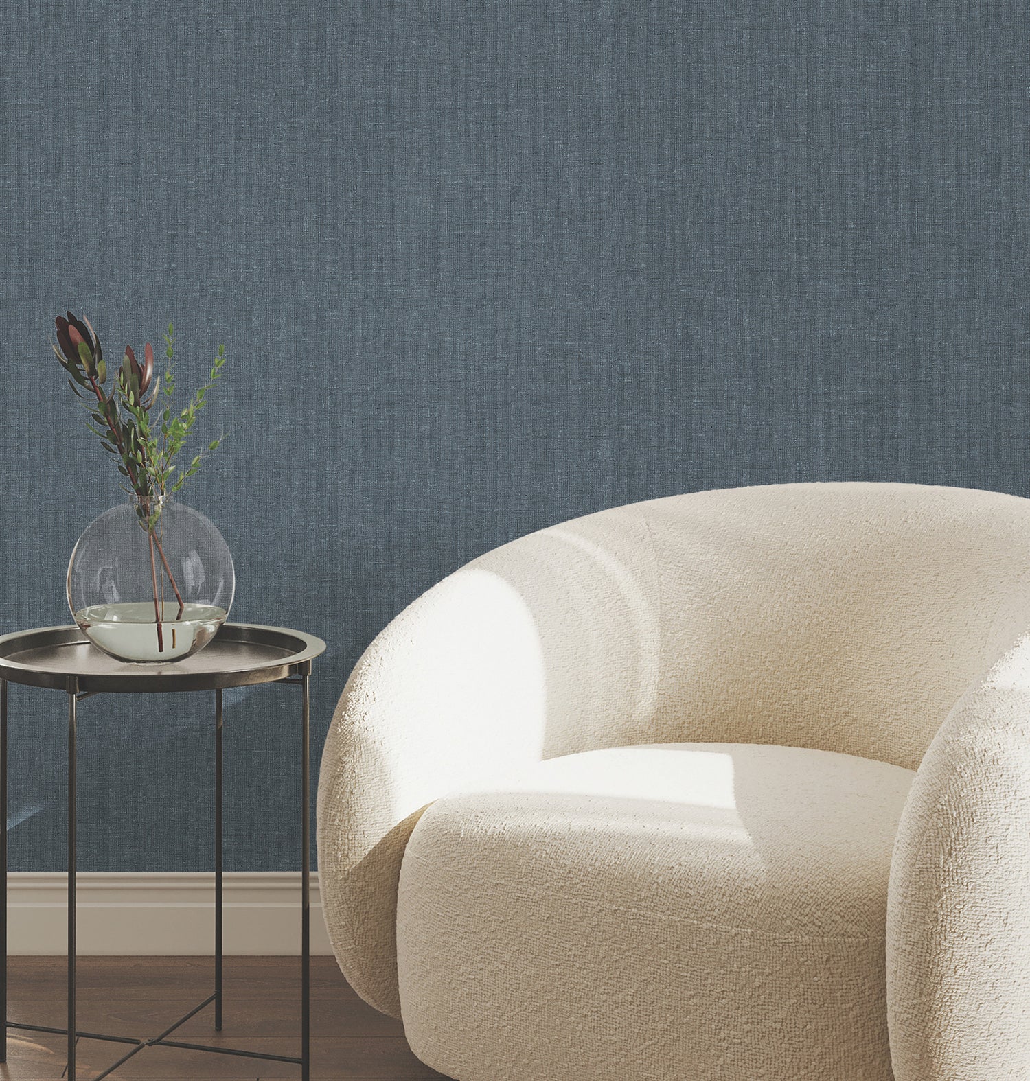 Heathered Linen Wallpaper in indigo color - pattern number UW1127N - by York in the Atmosphere Digest collection