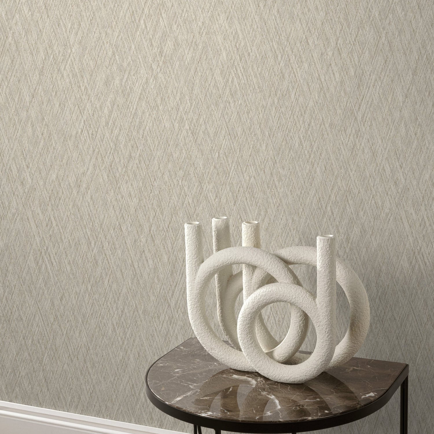 Faux Unis Geometric Wallpaper in beige color - pattern number VE1004 - by Grandeco in the Very collection