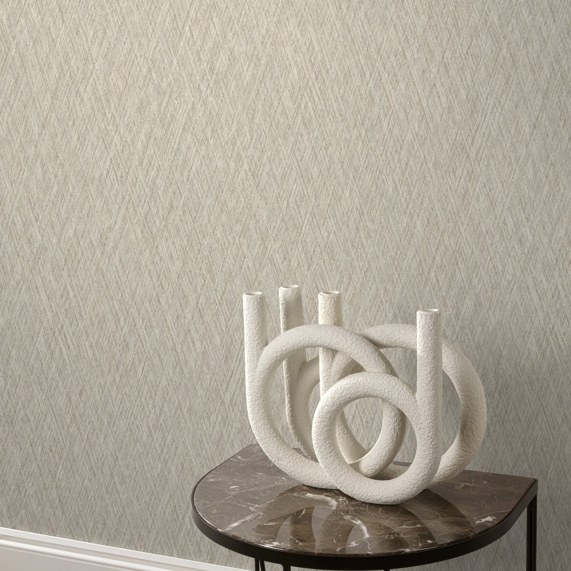 Faux Unis Geometric Wallpaper in beige color - pattern number VE1004 - by Grandeco in the Very collection