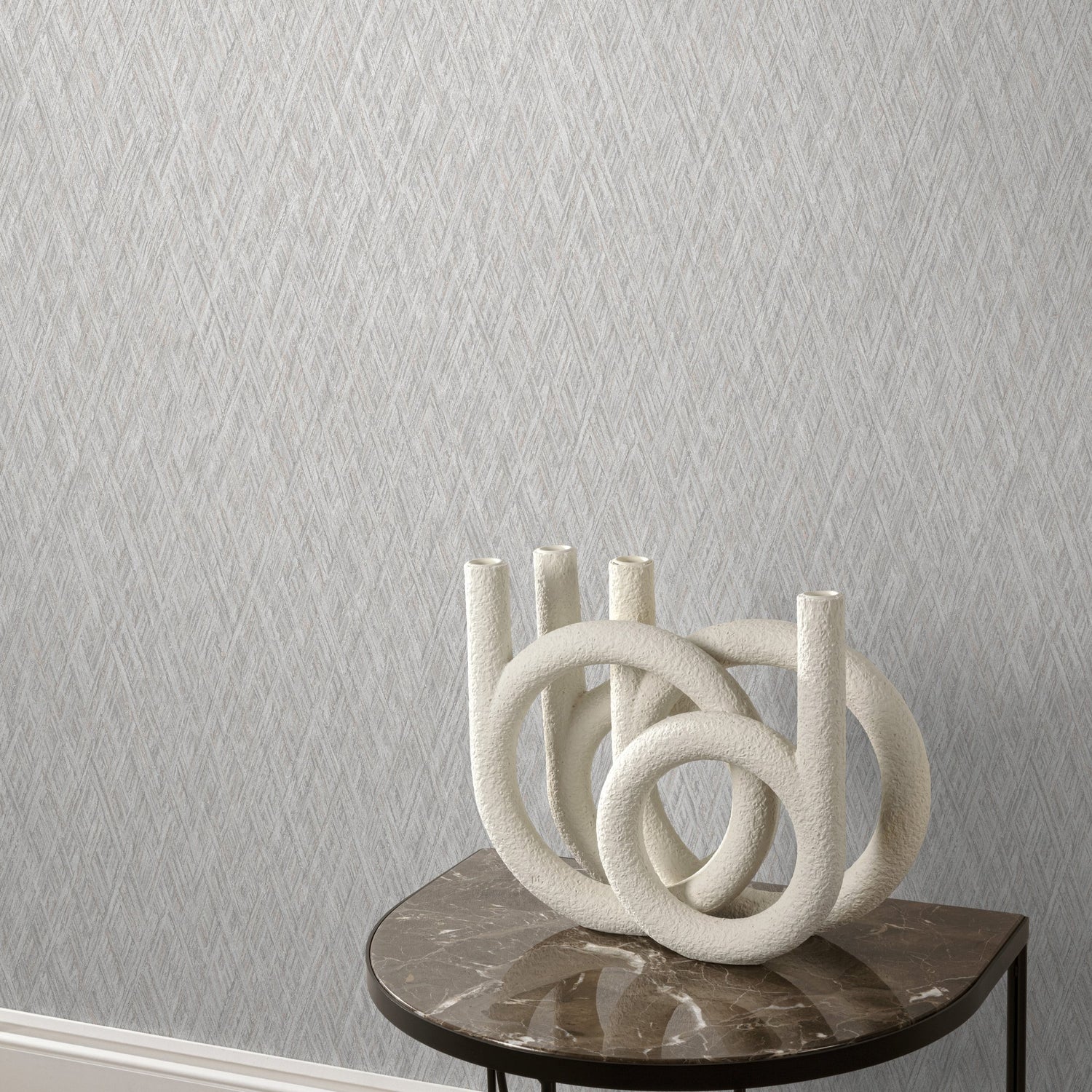 Faux Unis Geometric Wallpaper in grey color - pattern number VE1005 - by Grandeco in the Very collection