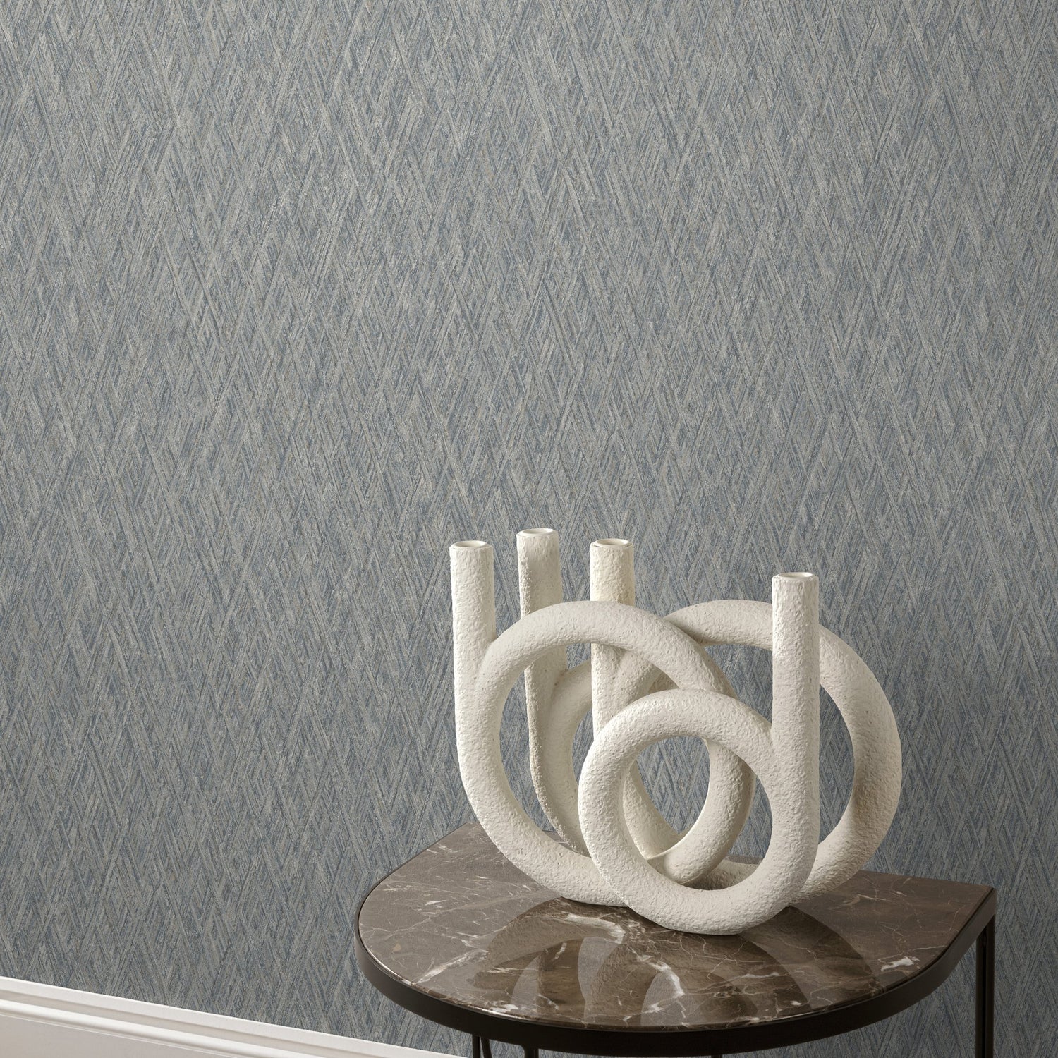 Faux Unis Geometric Wallpaper in grey color - pattern number VE1006 - by Grandeco in the Very collection