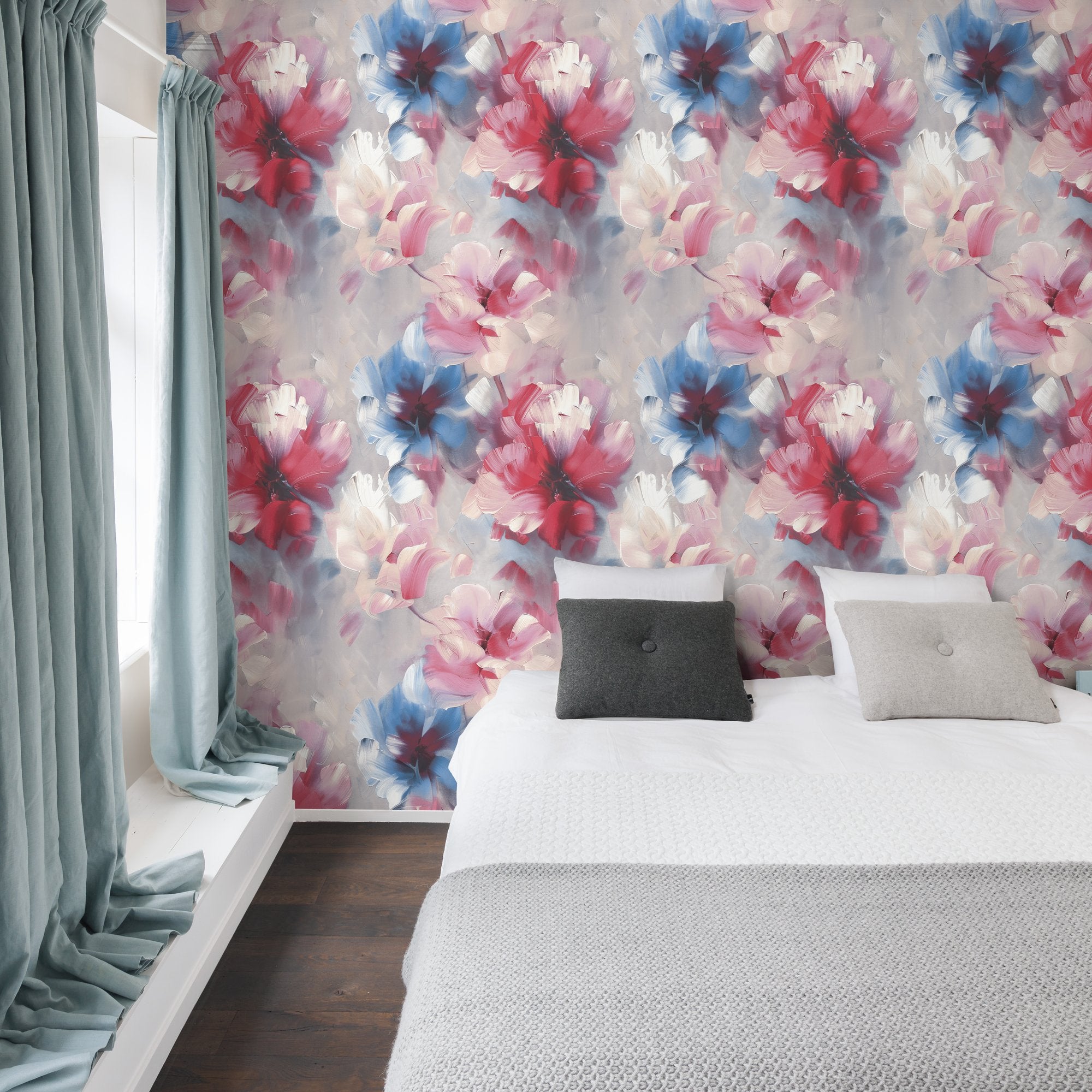 Classical Floral All-over Wallpaper in multi-colored color - pattern number VE3005 - by Grandeco in the Very collection