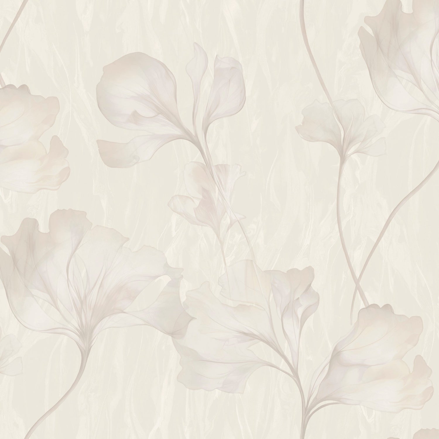 Classical Floral All-over Wallpaper in cream color - pattern number VE3308 - by Grandeco in the Very collection