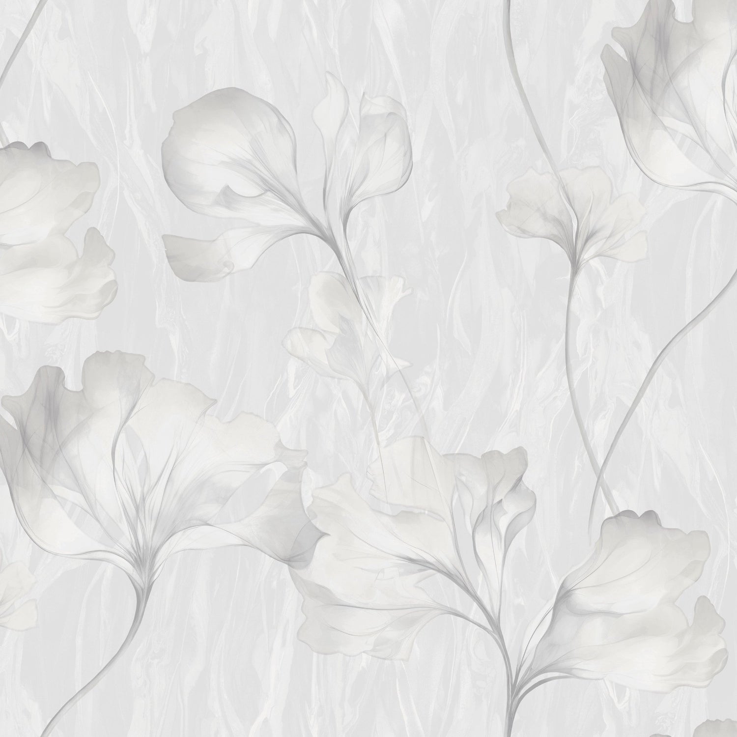 Classical Floral All-over Wallpaper in grey color - pattern number VE3317 - by Grandeco in the Very collection