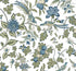 Parterre wallpaper in sage and indigo color - pattern number VP1314 - by Antonina Vella in the Jardin collection