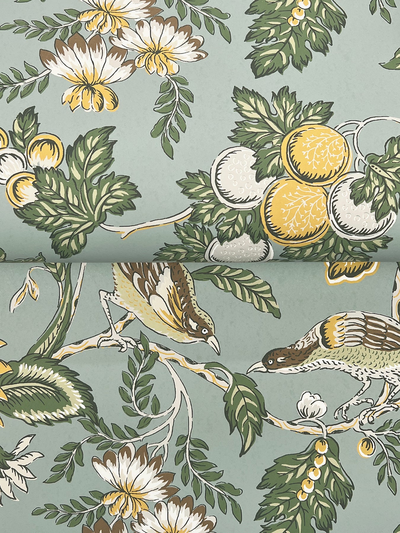 Parterre wallpaper in blue dawn color - pattern number VP1315 - by Antonina Vella in the Jardin collection