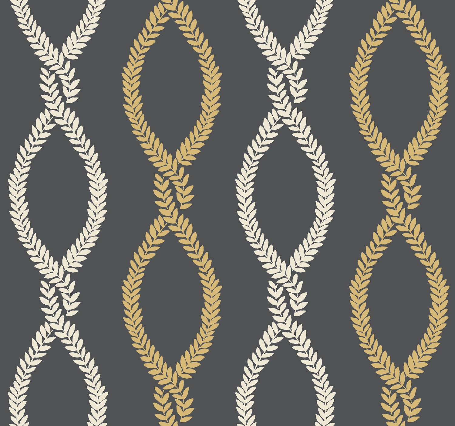 Laureate wallpaper in off black color - pattern number VP1324 - by Antonina Vella in the Jardin collection