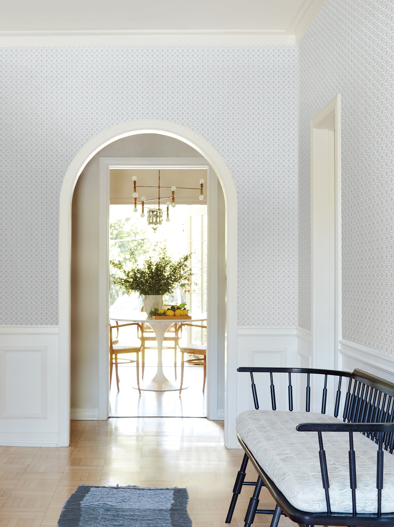 Priti wallpaper in blue color - pattern number VP1331 - by Antonina Vella in the Jardin collection