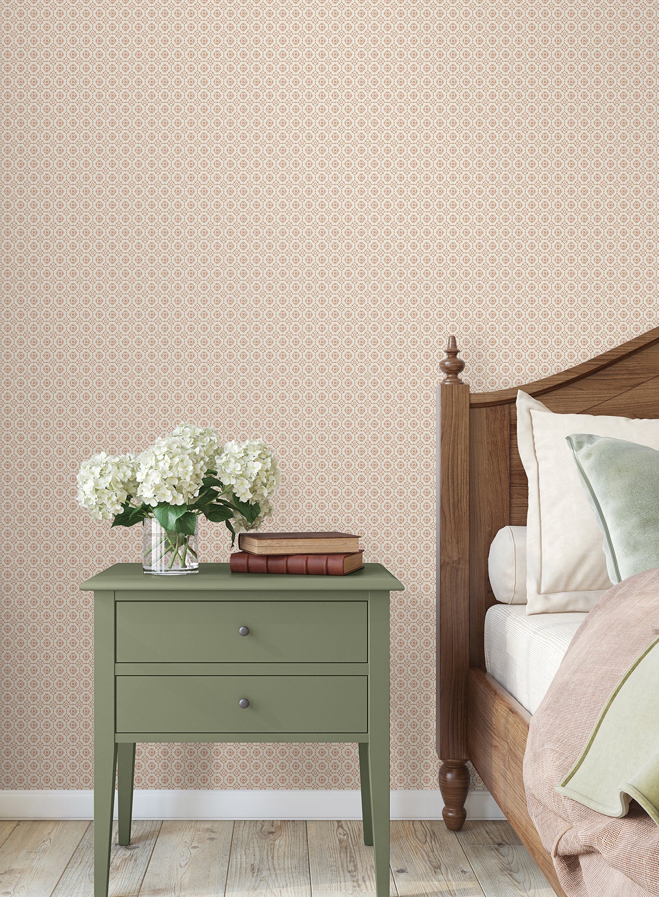Priti wallpaper in rose color - pattern number VP1335 - by Antonina Vella in the Jardin collection