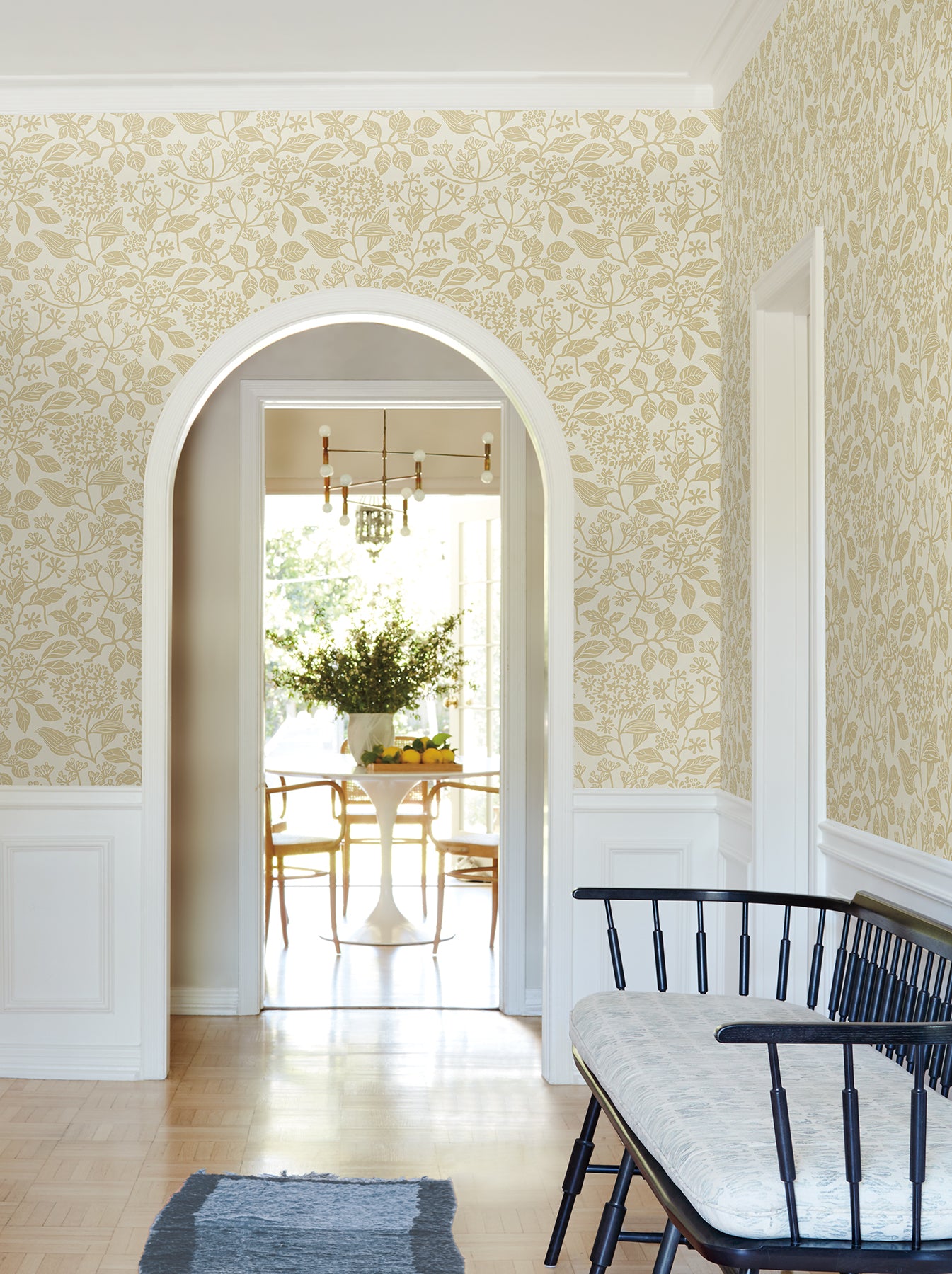 Rowen wallpaper in saffron color - pattern number VP1341 - by Antonina Vella in the Jardin collection