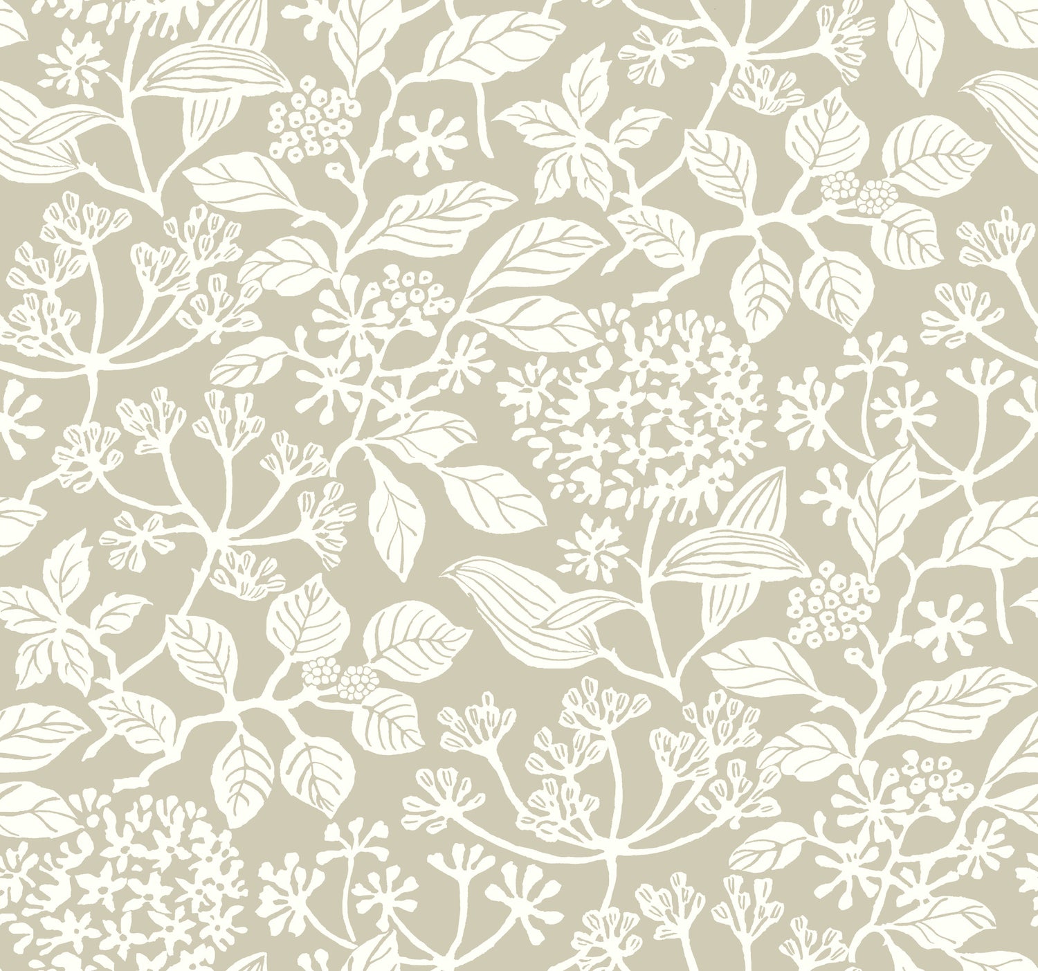 Rowen wallpaper in taupe color - pattern number VP1344 - by Antonina Vella in the Jardin collection