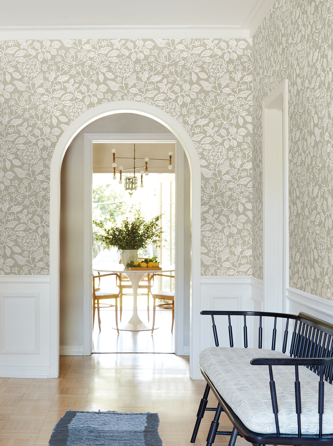 Rowen wallpaper in taupe color - pattern number VP1344 - by Antonina Vella in the Jardin collection