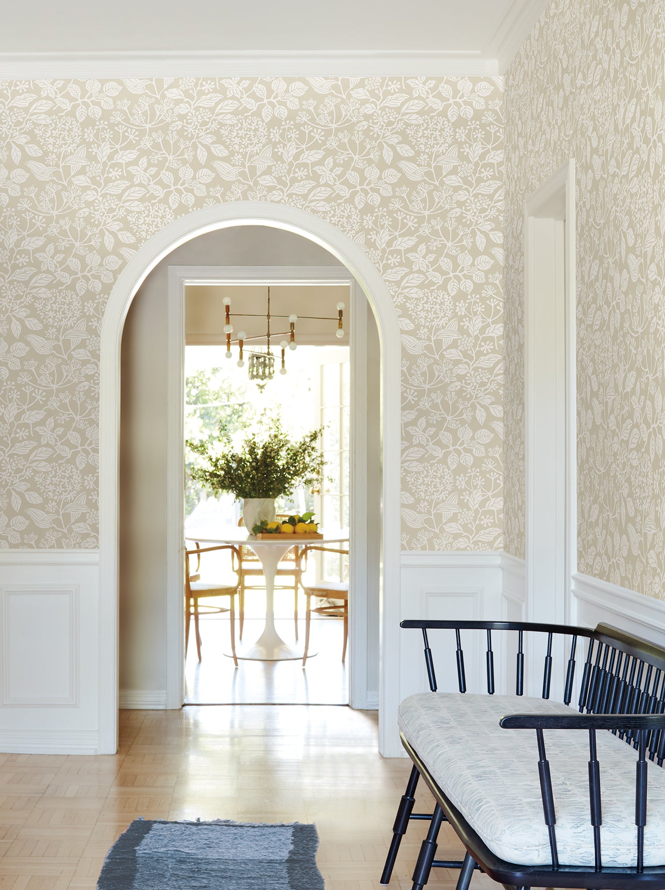 Rowen wallpaper in beige color - pattern number VP1345 - by Antonina Vella in the Jardin collection
