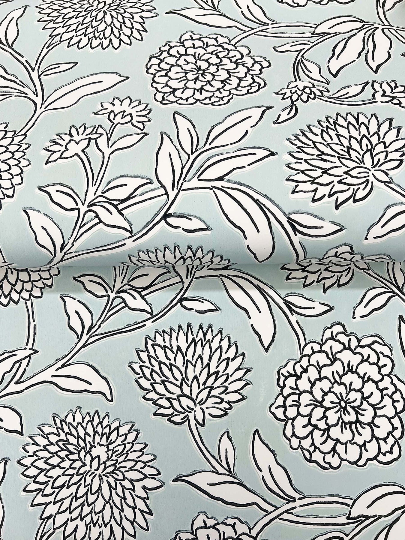 Chatsworth Garden wallpaper in sky blue color - pattern number VP1361 - by Antonina Vella in the Jardin collection