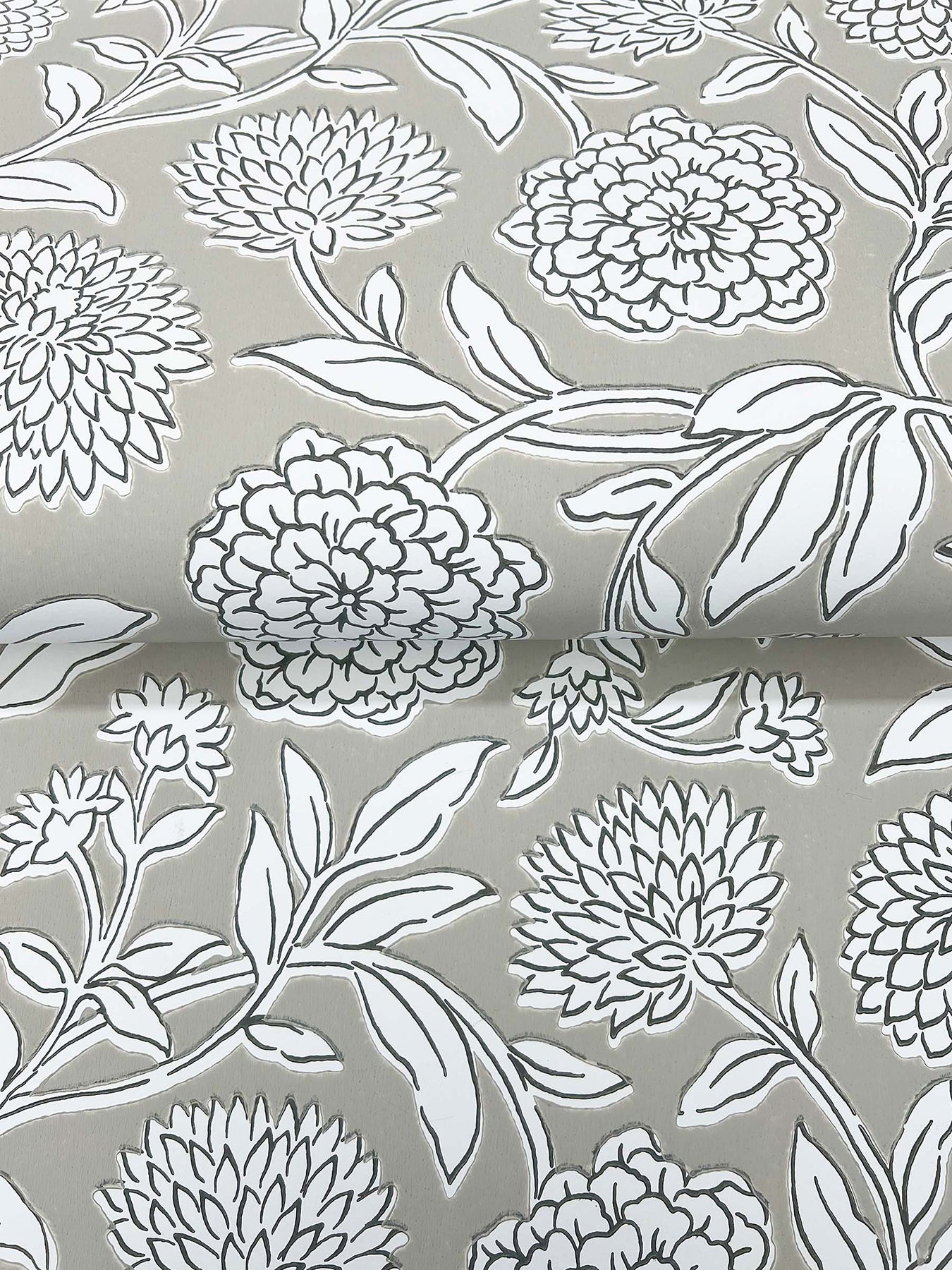 Chatsworth Garden wallpaper in taupe color - pattern number VP1363 - by Antonina Vella in the Jardin collection