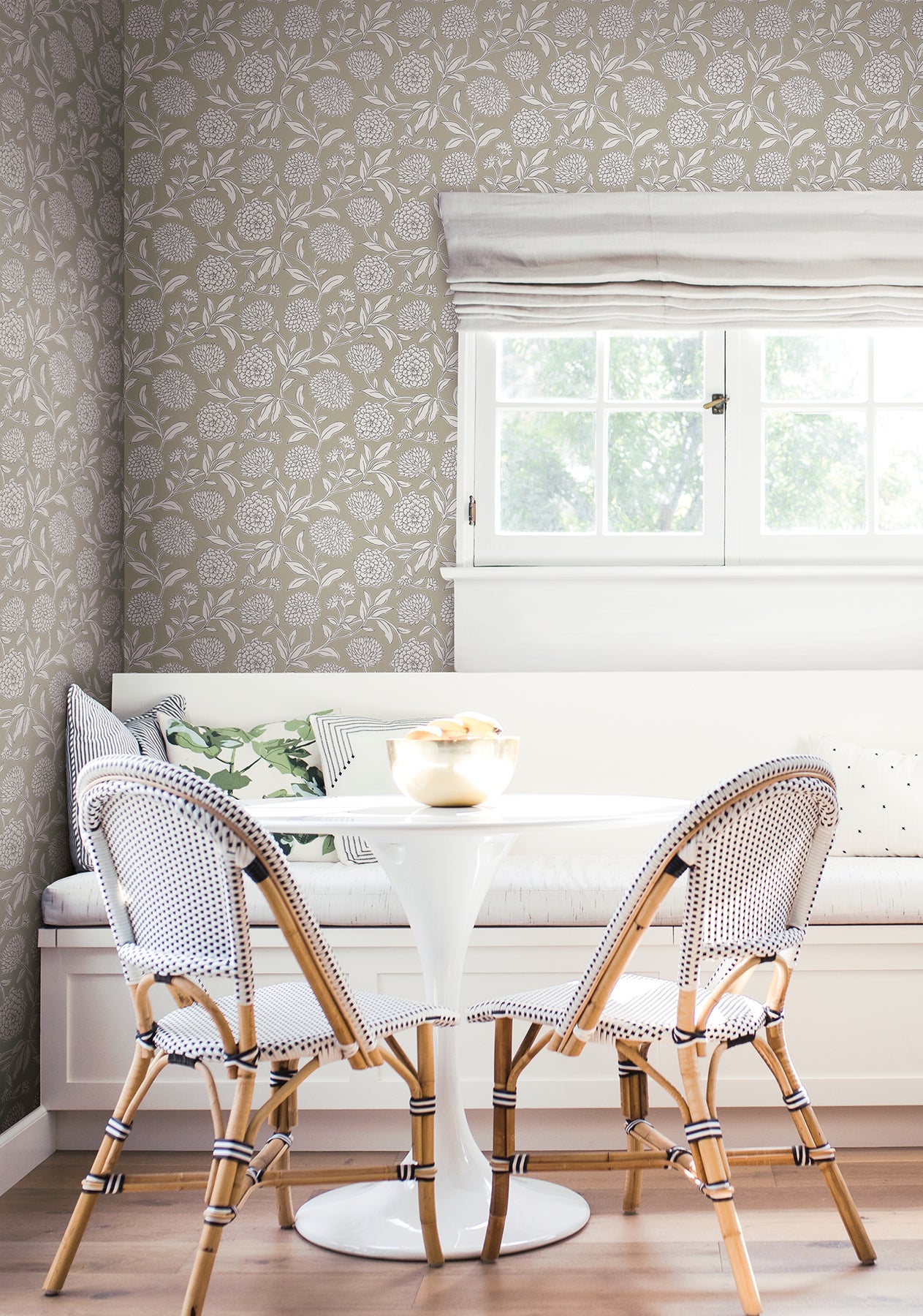 Chatsworth Garden wallpaper in taupe color - pattern number VP1363 - by Antonina Vella in the Jardin collection