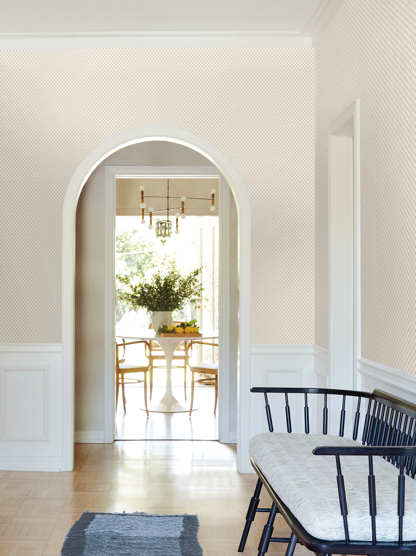 Brioni wallpaper in butter color - pattern number VP1392 - by Antonina Vella in the Jardin collection