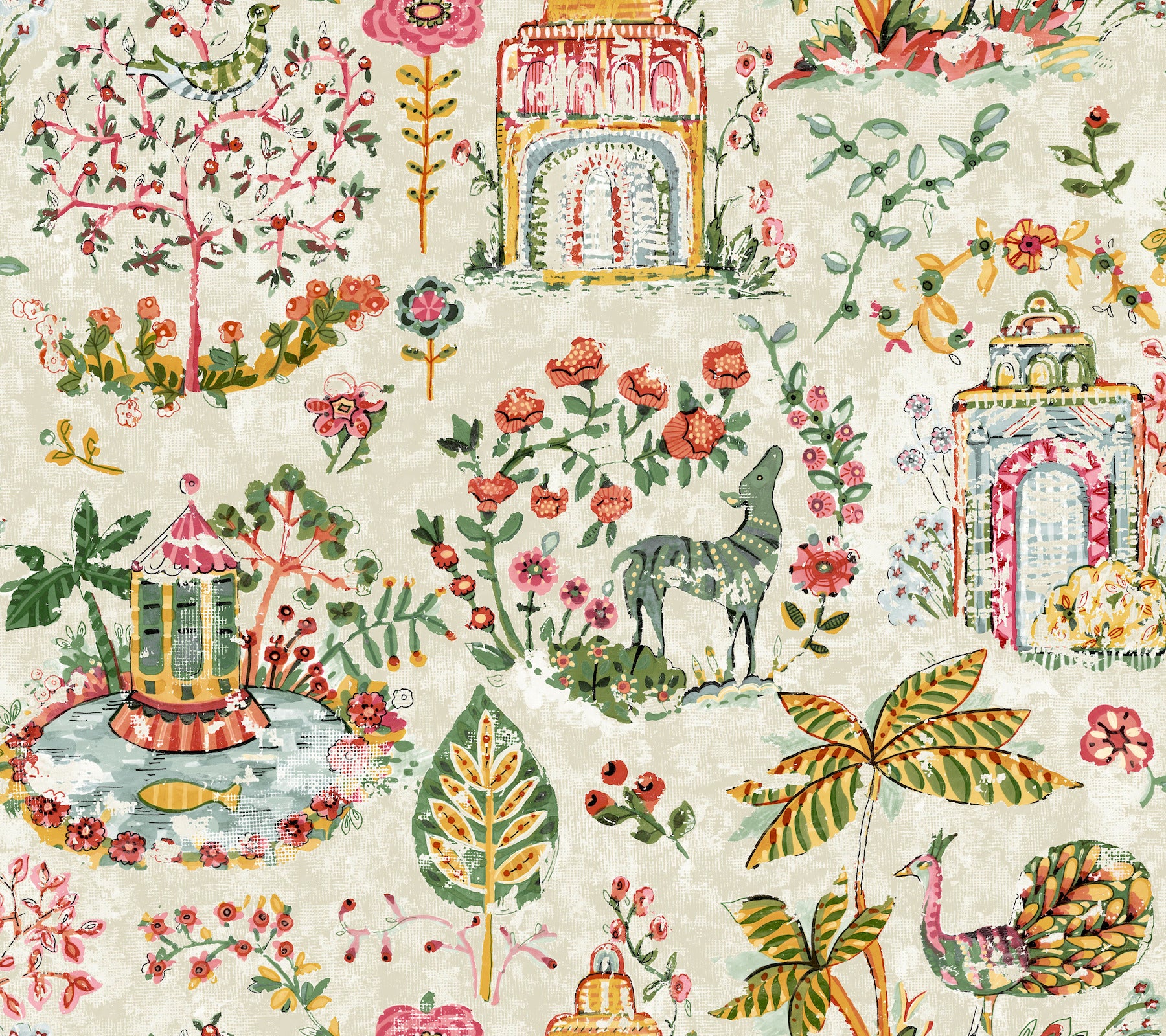 Parc wallpaper in berry color - pattern number VP1401 - by Antonina Vella in the Jardin collection