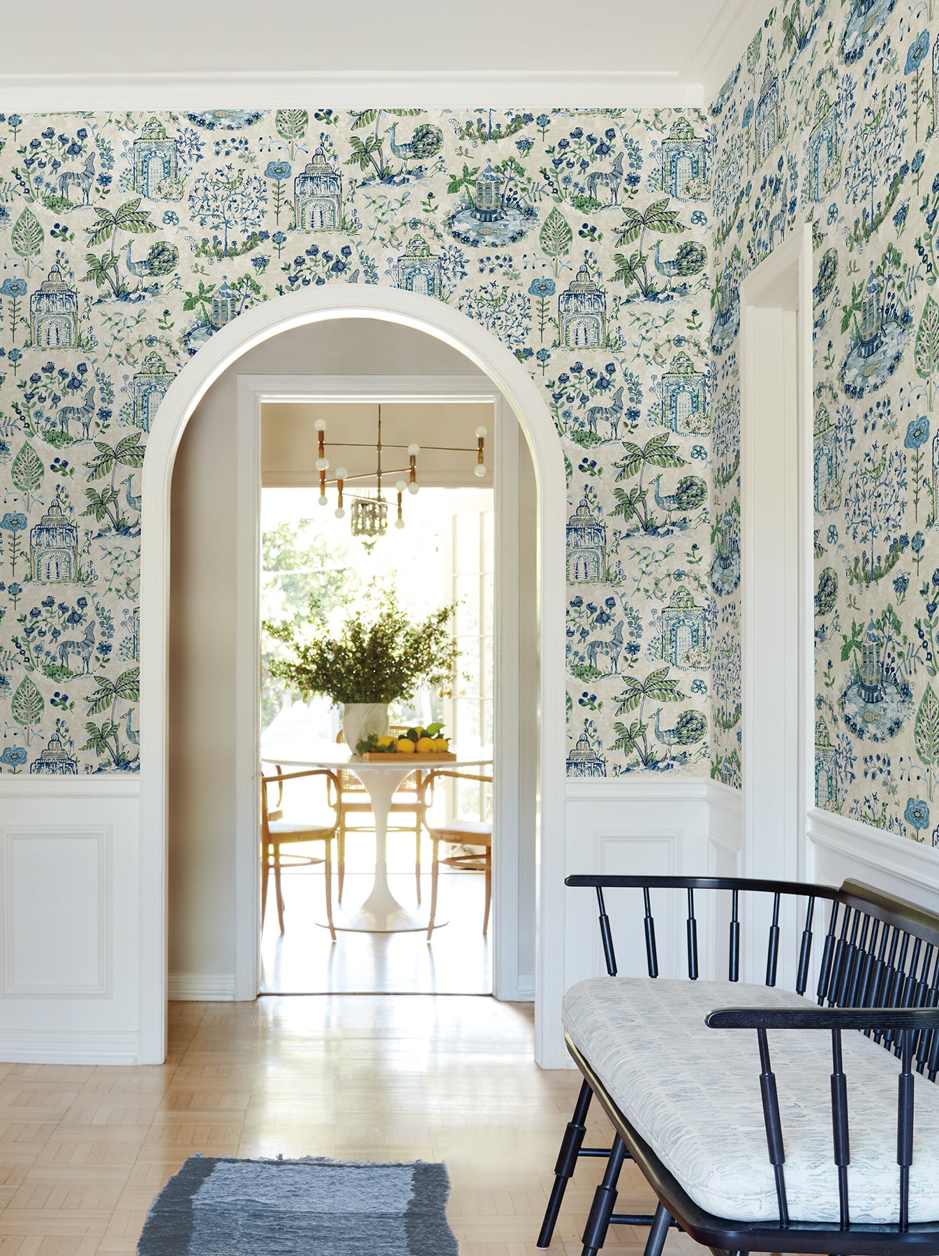 Parc wallpaper in blue and green color - pattern number VP1402 - by Antonina Vella in the Jardin collection