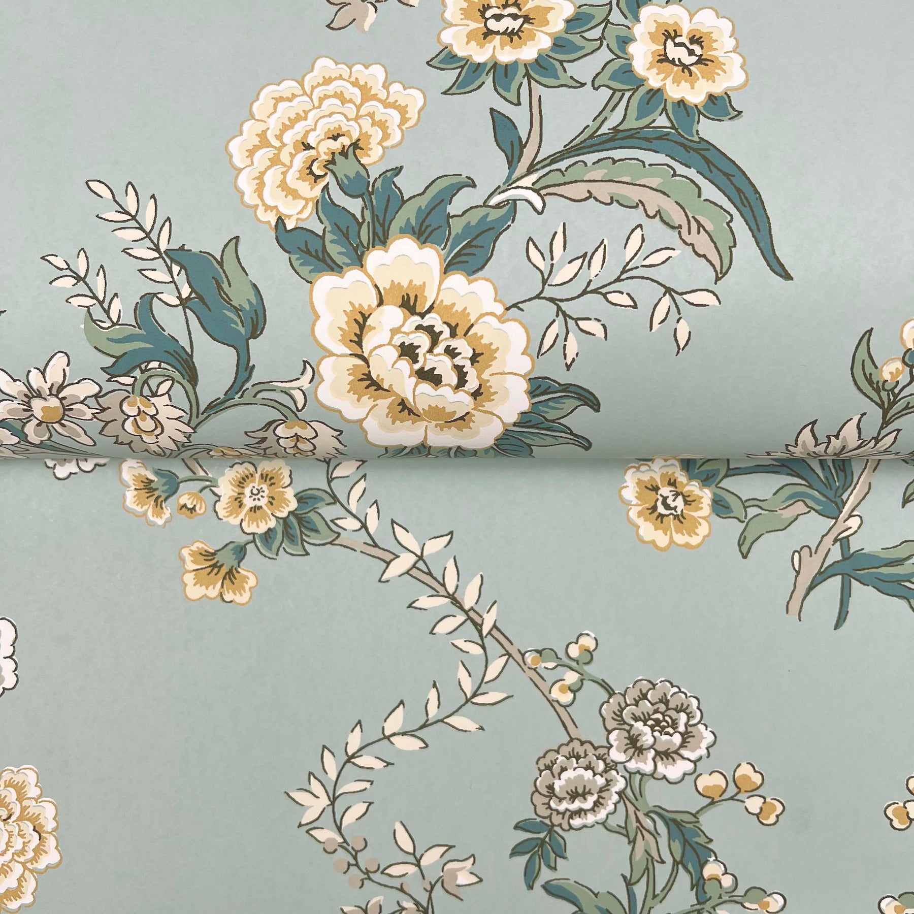 Genevieve wallpaper in harbor blue color - pattern number VP1422 - by Antonina Vella in the Jardin collection