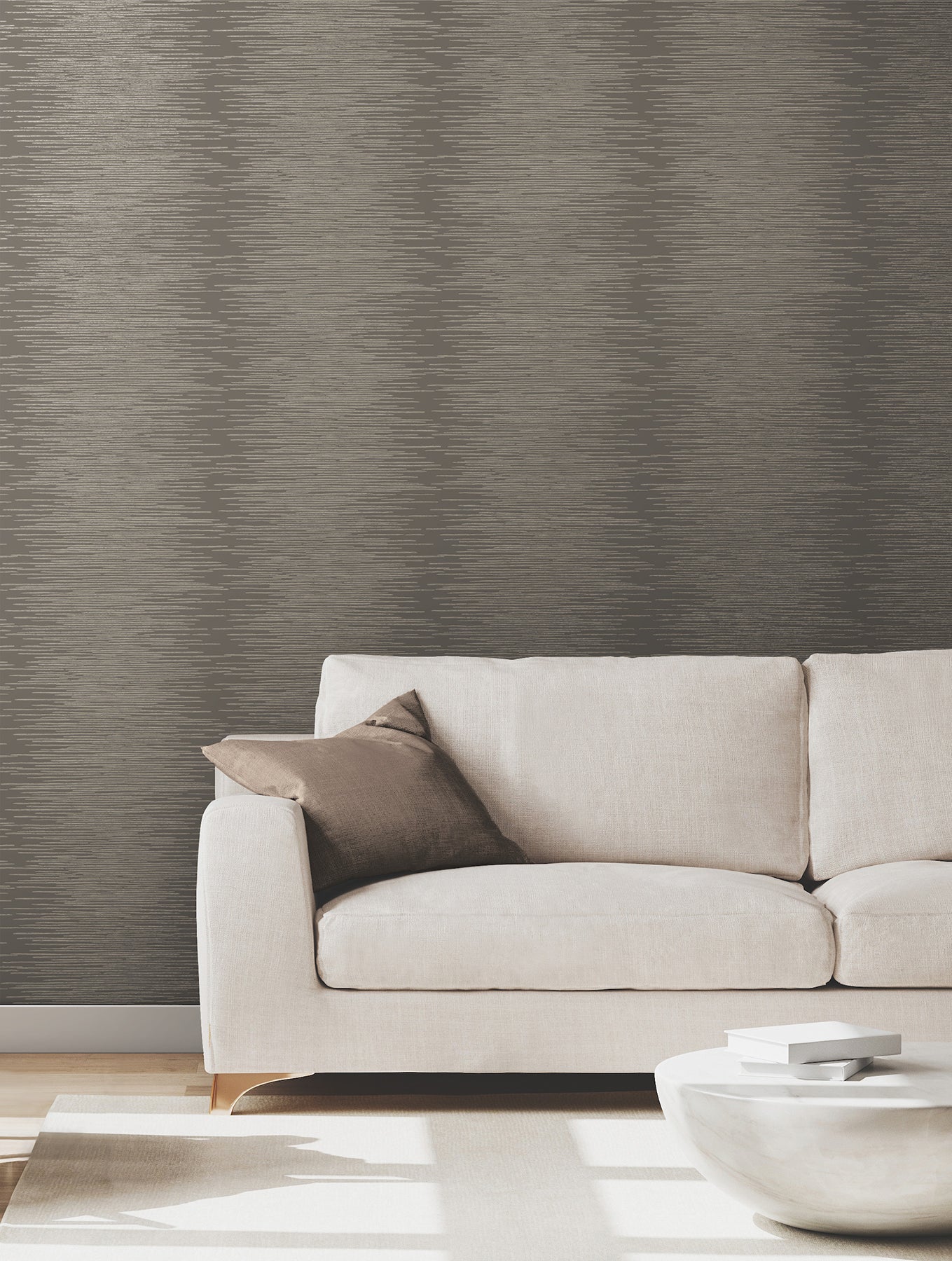 Operetta wallpaper in stone color - pattern number VR1505 - by Ronald Redding in the Caviar collection