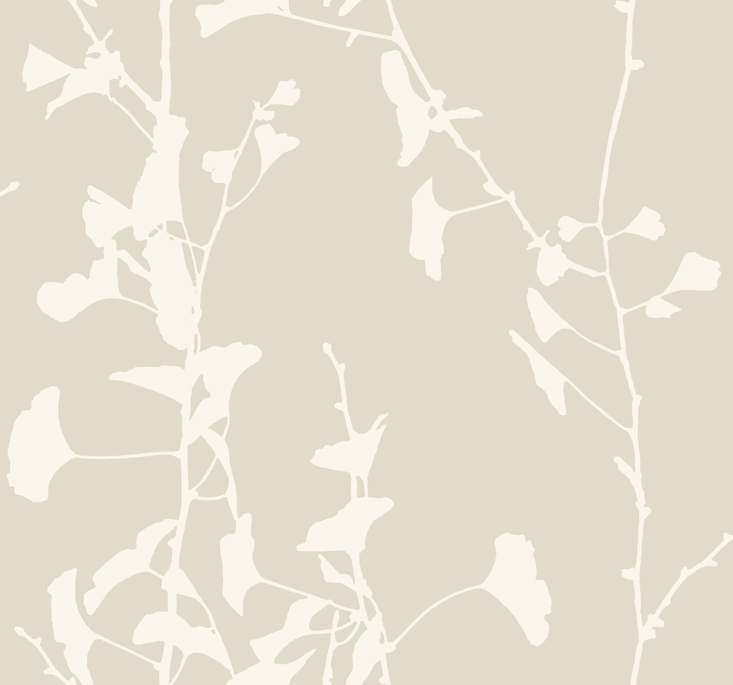 Ginkgo Silhouette wallpaper in taupe color - pattern number VR1507 - by Ronald Redding in the Caviar collection