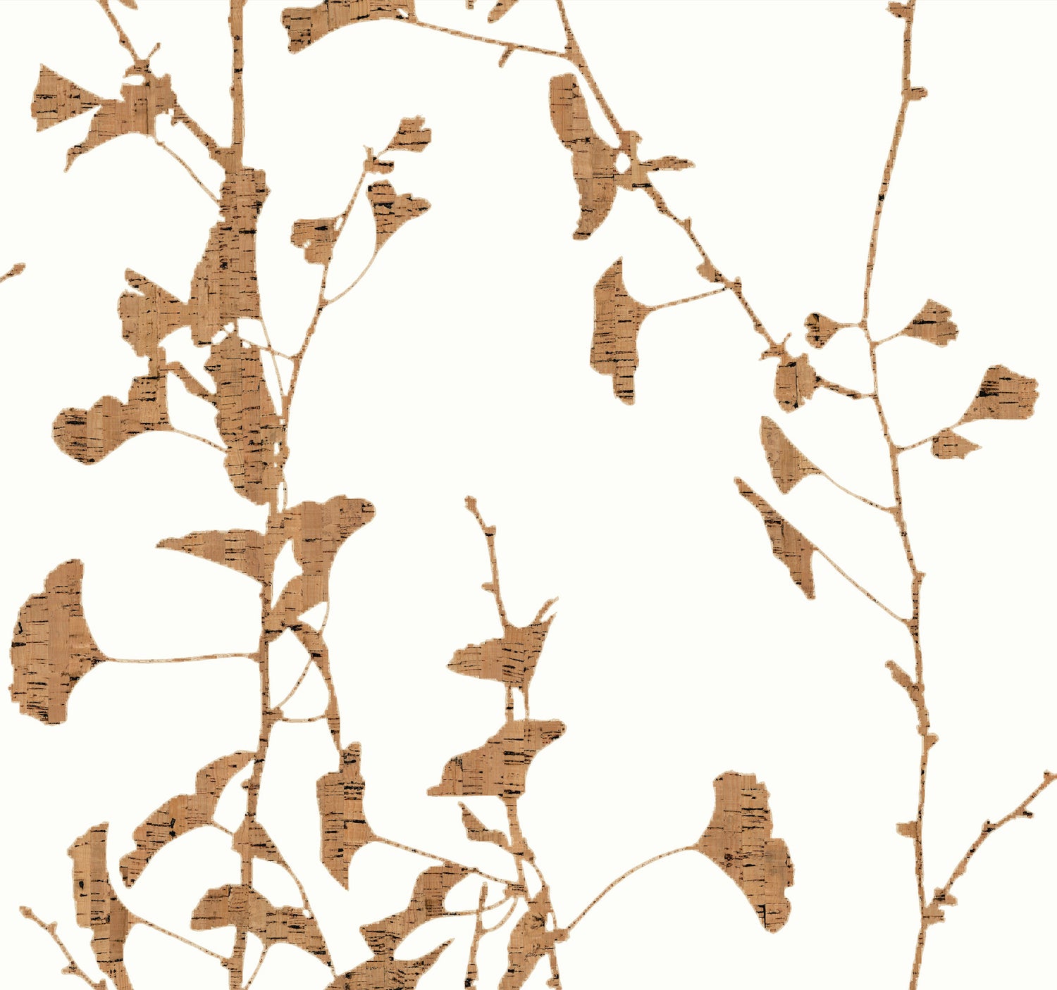Ginkgo Silhouette wallpaper in light brown color - pattern number VR1509 - by Ronald Redding in the Caviar collection