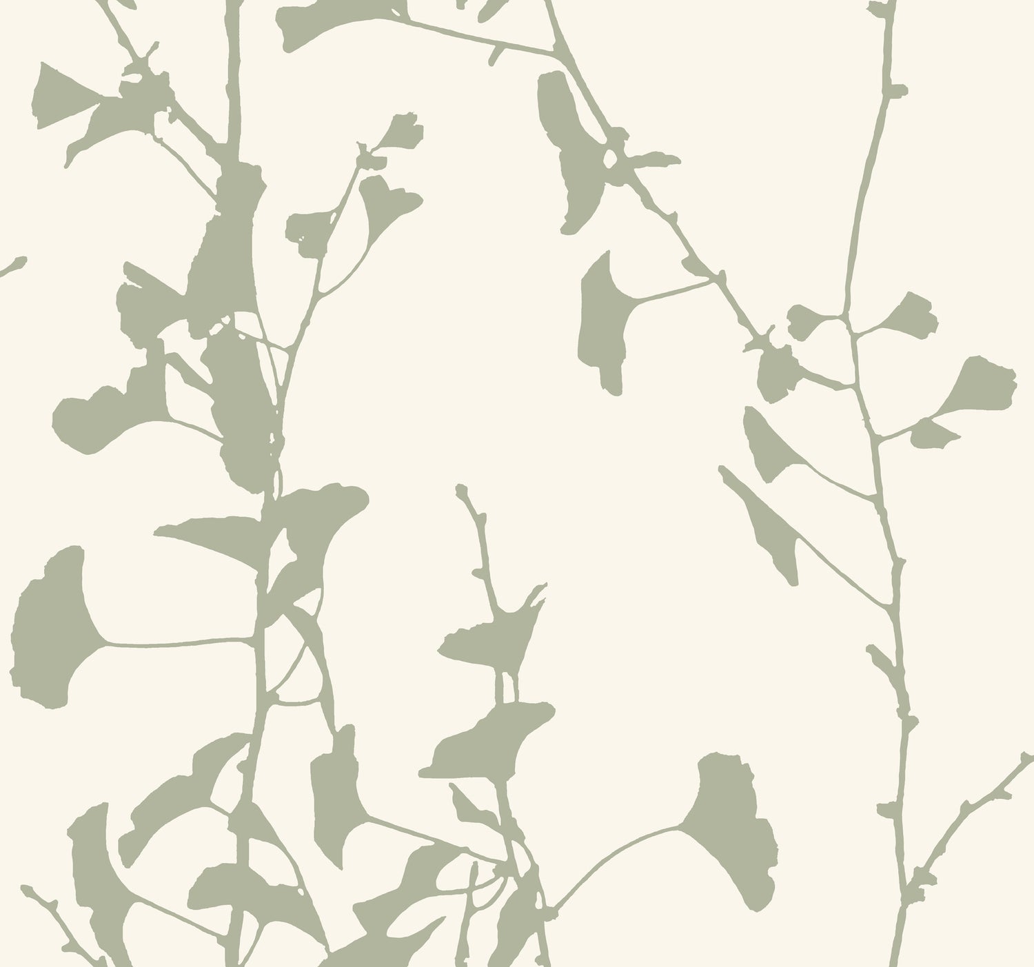 Ginkgo Silhouette wallpaper in sage color - pattern number VR1510 - by Ronald Redding in the Caviar collection