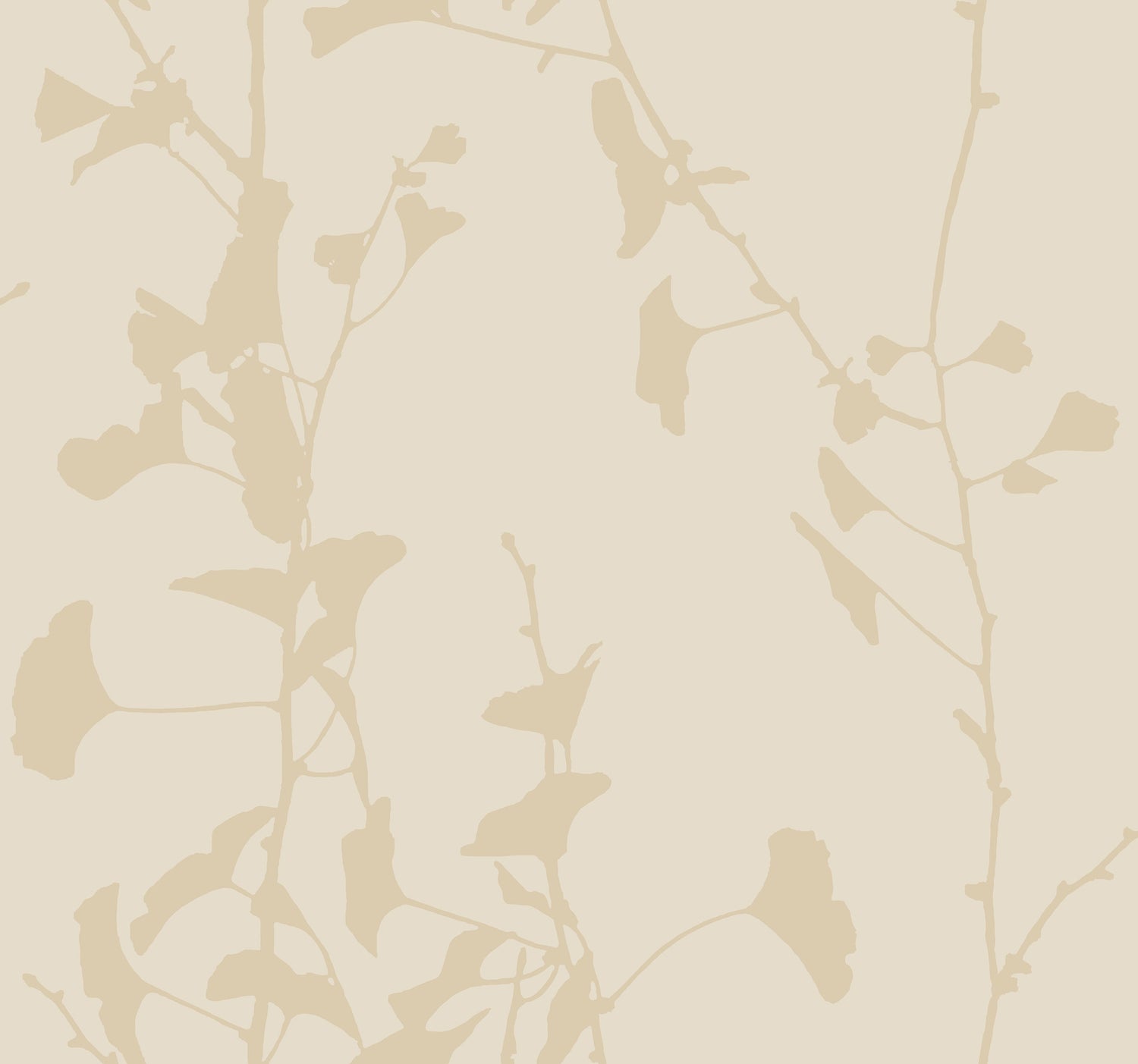 Ginkgo Silhouette wallpaper in neutral color - pattern number VR1511 - by Ronald Redding in the Caviar collection
