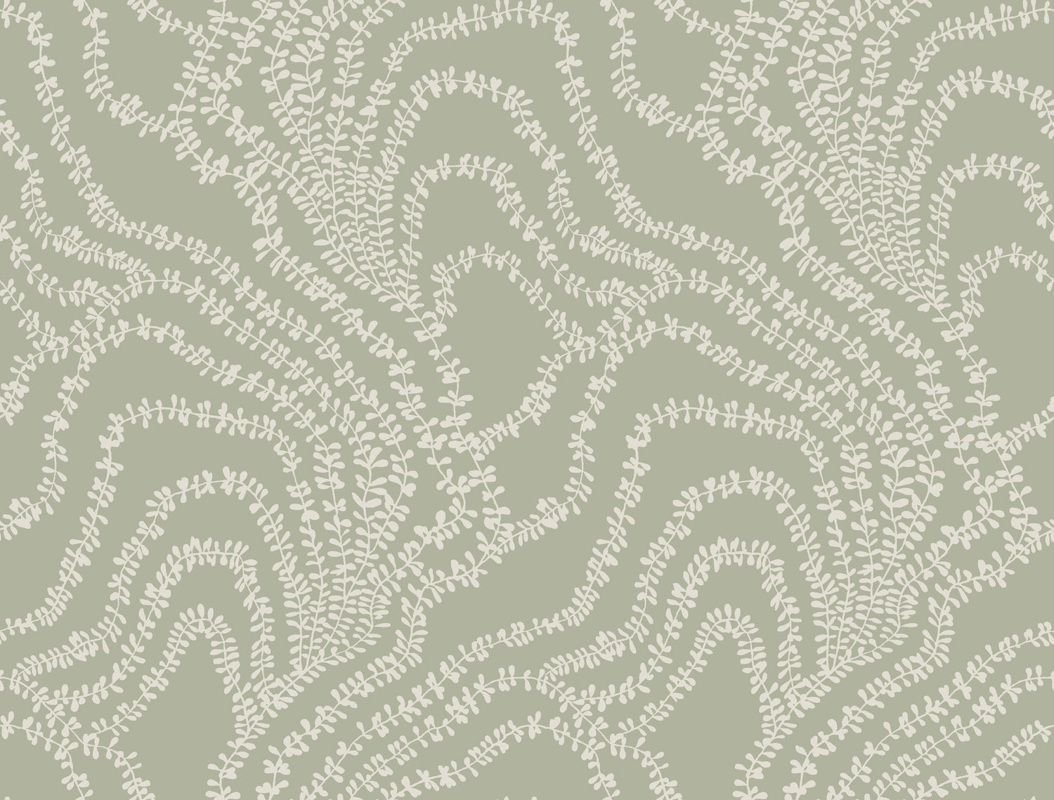 String of Pearls wallpaper in sage color - pattern number VR1513 - by Ronald Redding in the Caviar collection