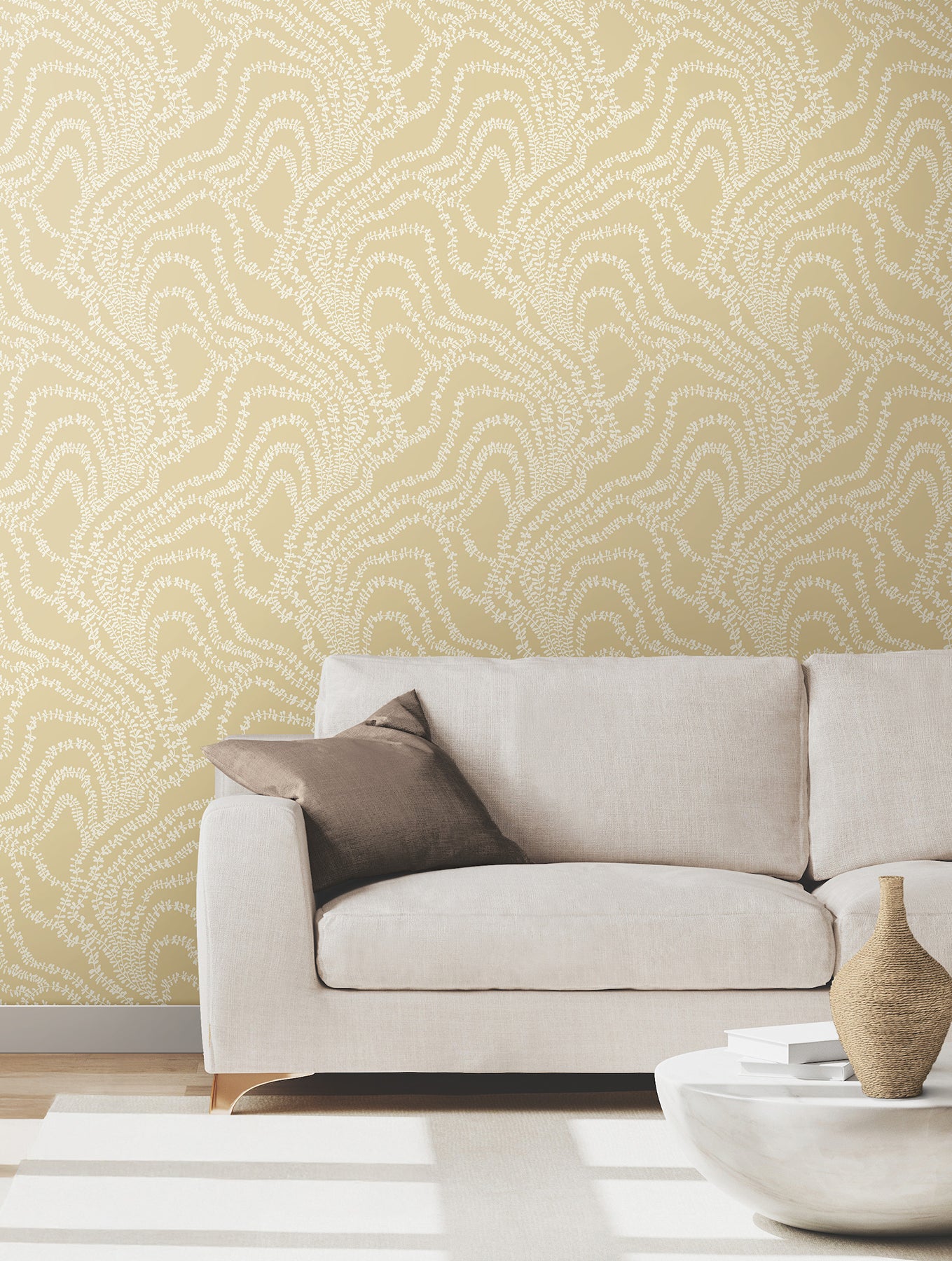 String of Pearls wallpaper in butter color - pattern number VR1515 - by Ronald Redding in the Caviar collection