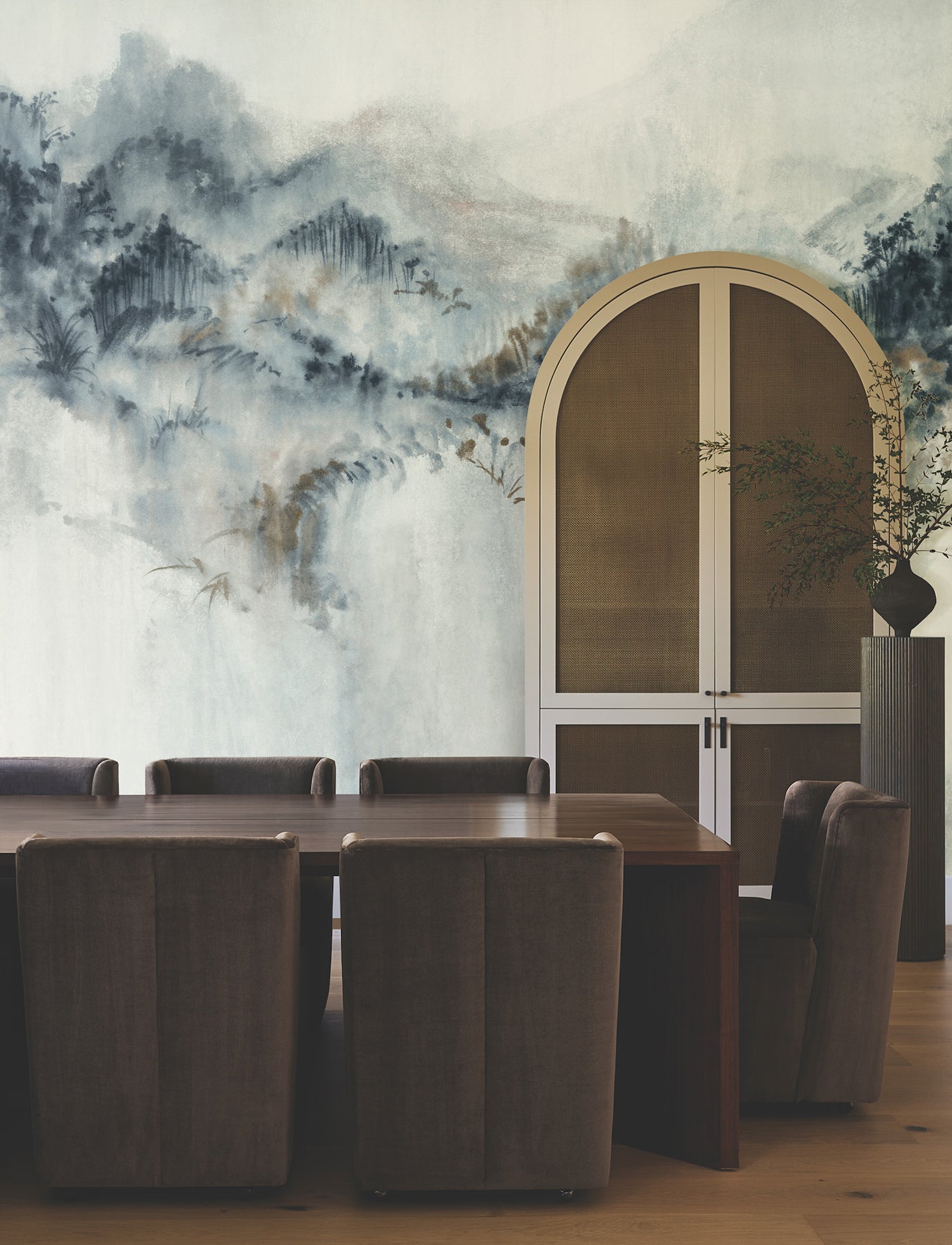 Mystic Overlook 4 Panel mural in blue color - pattern number VR1519M - by Ronald Redding in the Caviar collection