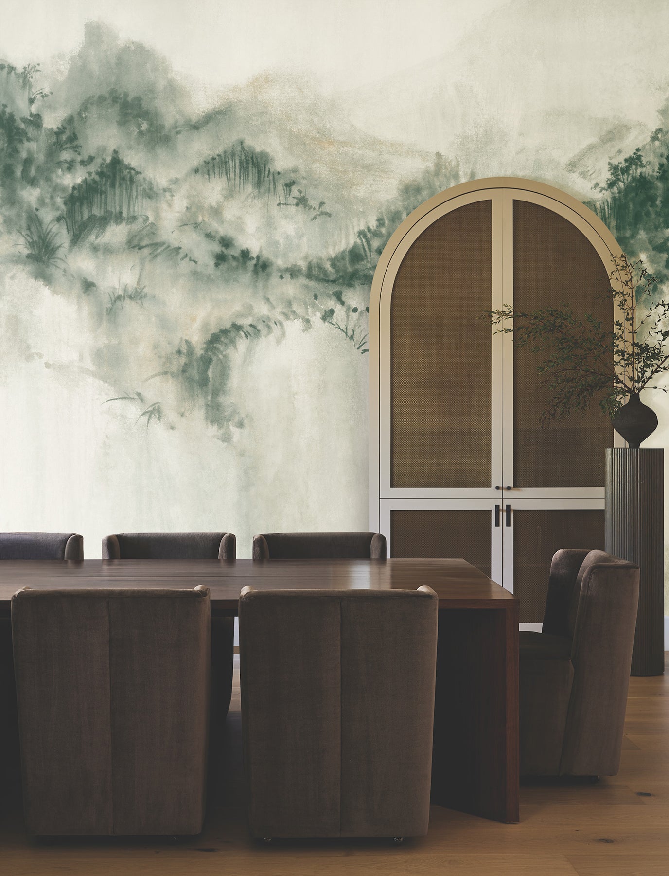Mystic Overlook 4 Panel mural in green color - pattern number VR1521M - by Ronald Redding in the Caviar collection