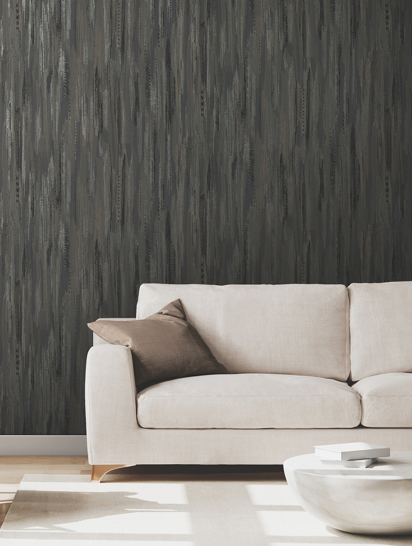 Tribeca wallpaper in charcoal color - pattern number VR1523 - by Ronald Redding in the Caviar collection