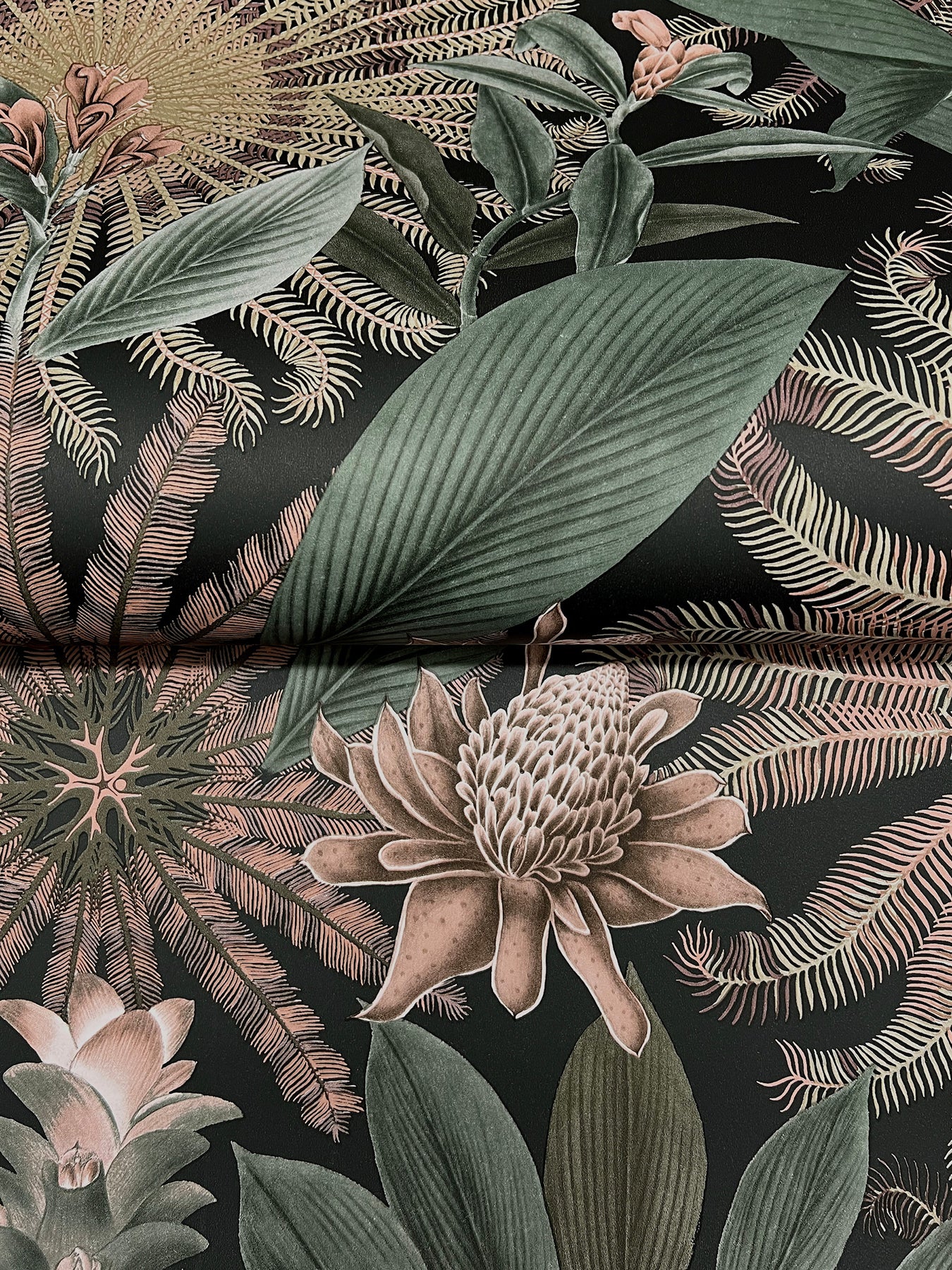 Enchanted Garden wallpaper in chocolate color - pattern number VR1529 - by Ronald Redding in the Caviar collection