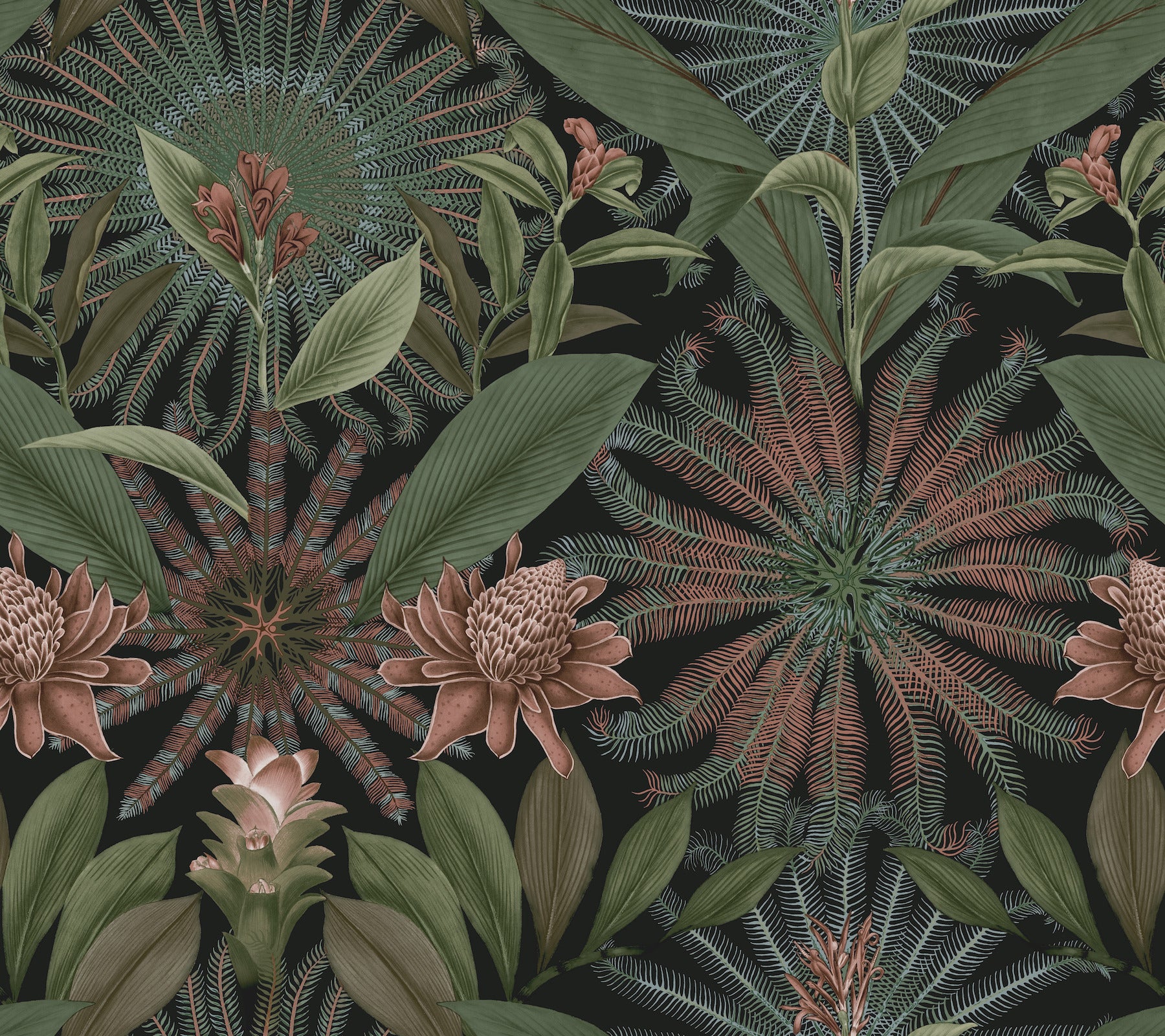 Enchanted Garden wallpaper in green color - pattern number VR1530 - by Ronald Redding in the Caviar collection