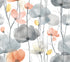 Cotswolds Poppies wallpaper in coral color - pattern number VR1537 - by Ronald Redding in the Caviar collection