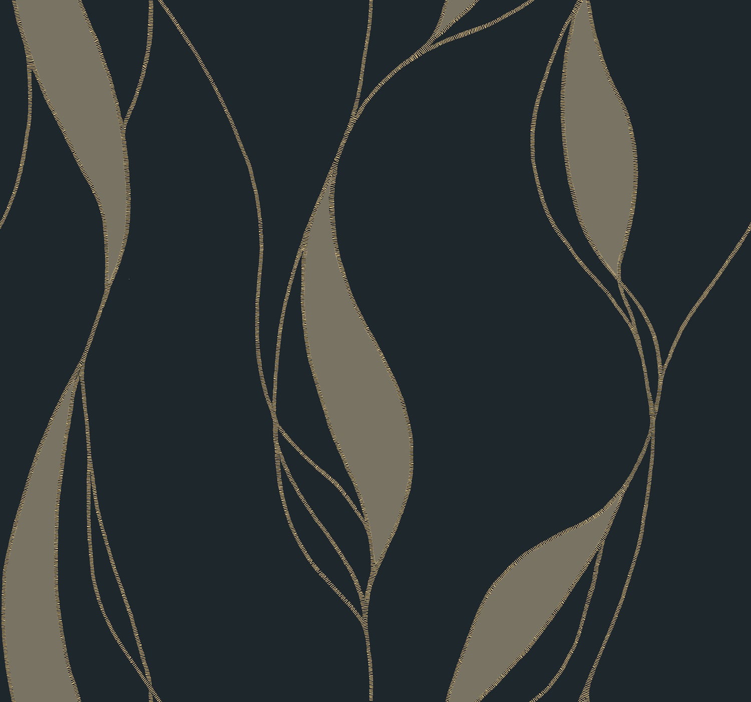 Society Hill wallpaper in black color - pattern number VR1549 - by Ronald Redding in the Caviar collection