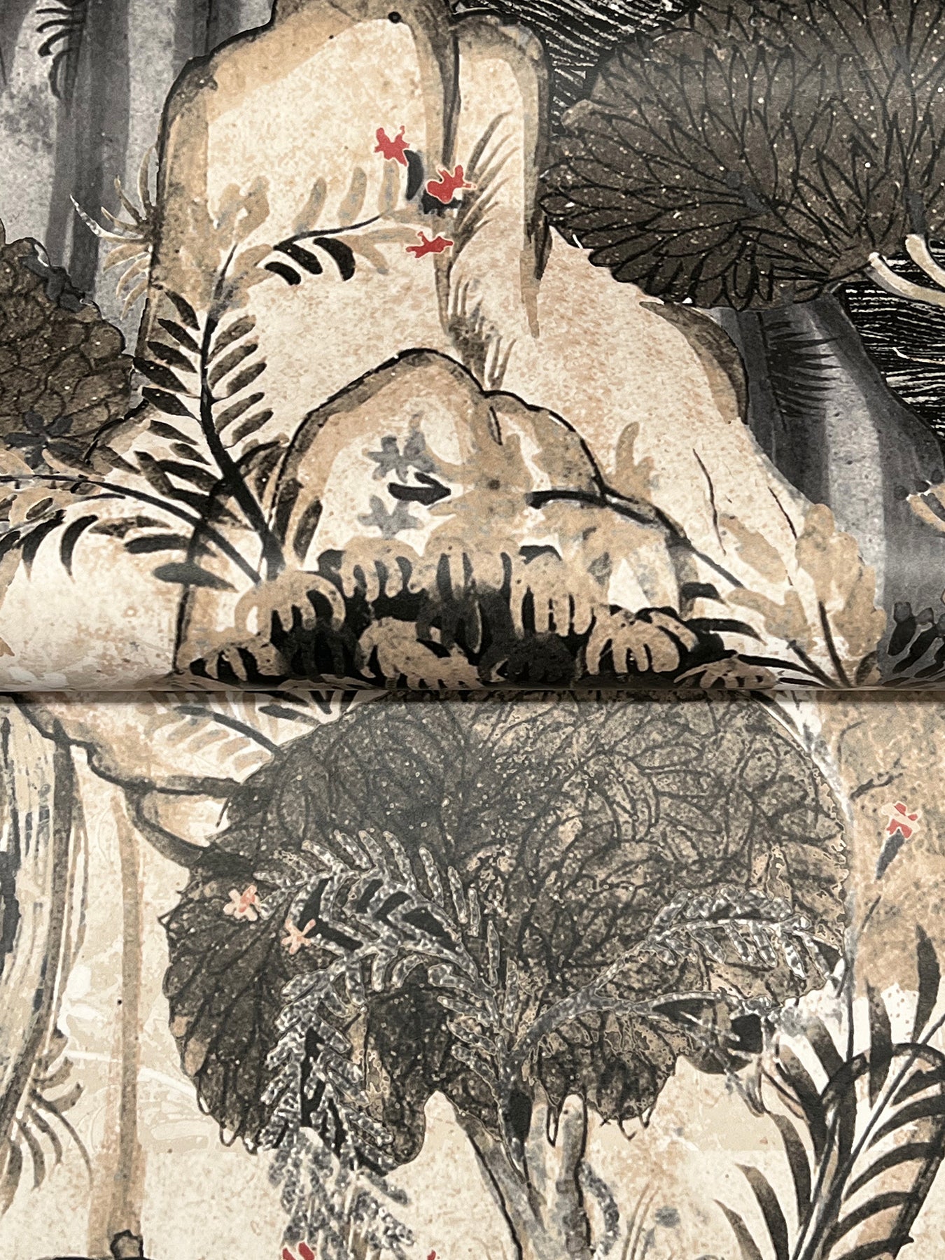 Falling Waters wallpaper in neutral color - pattern number VR1555 - by Ronald Redding in the Caviar collection