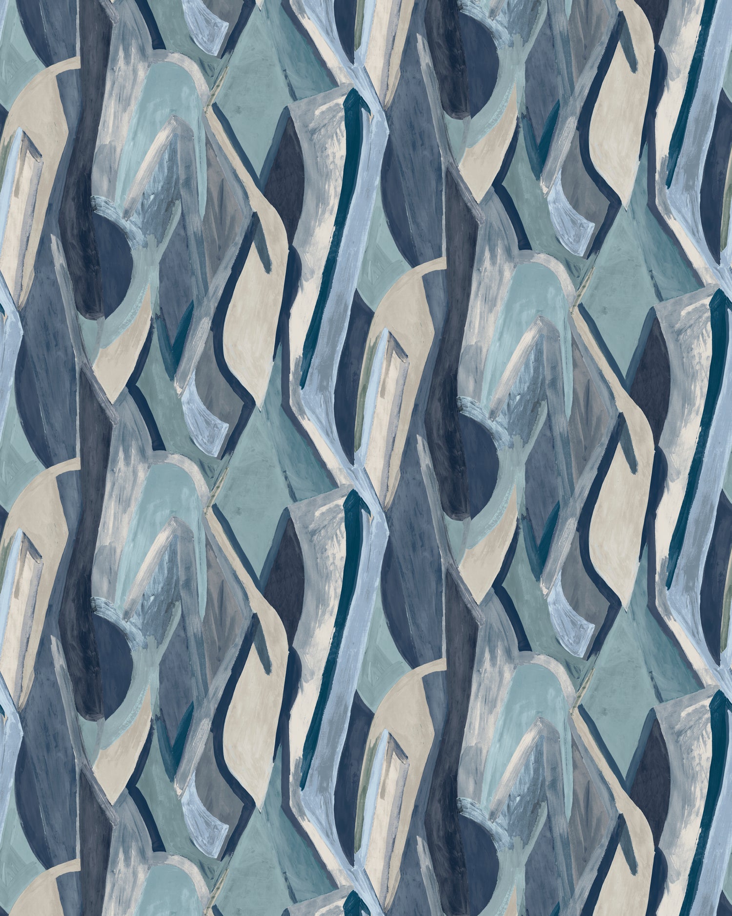 Dynamic Banner 4 Panel Mural in Ink color - pattern number W0231/01.CAC.0 - by Clarke and Clarke in the Metropolitan collection