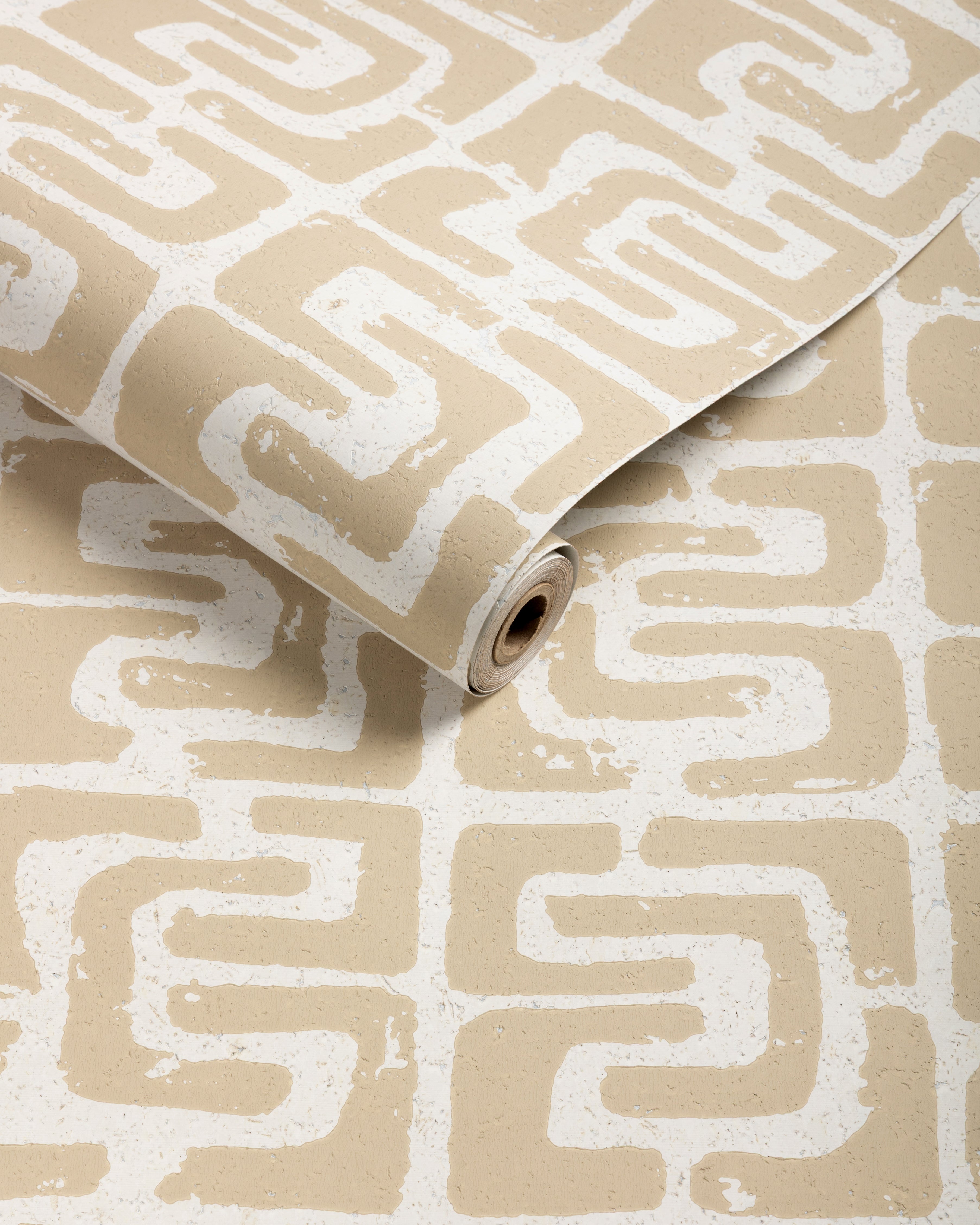 Oui Bloc Due Wallpaper in sand color - pattern number W4403.161.0 - by Kravet in the Linherr Hollingsworth Artistry collection