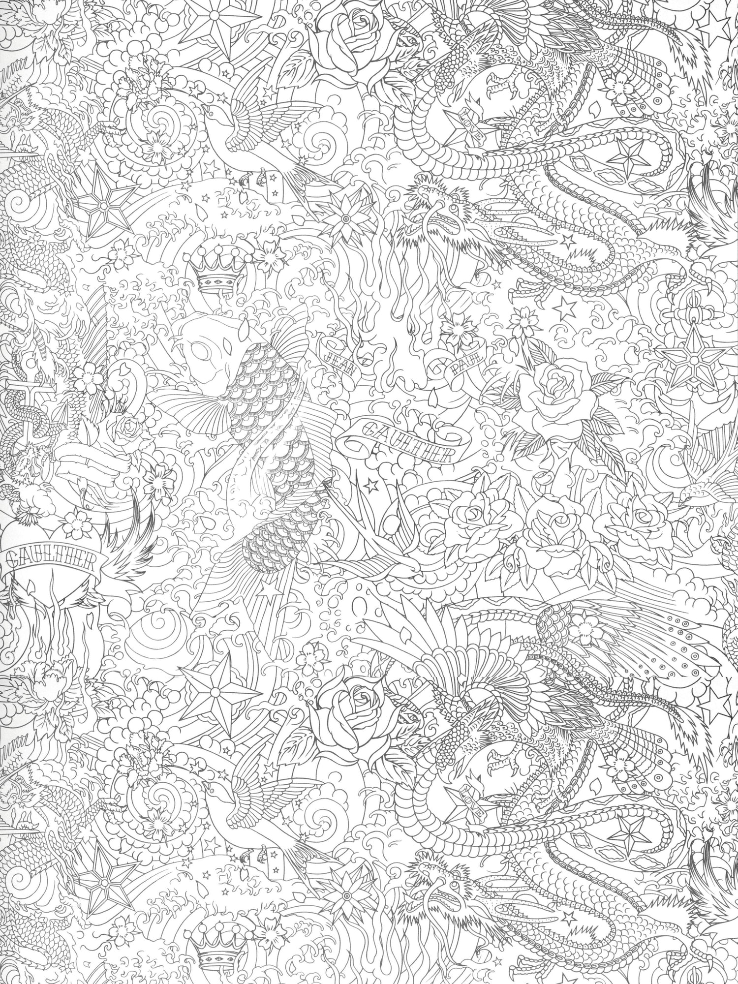 Horimono wallpaper in argent color - pattern number WH 000013303 - by Scalamandre in the  collection