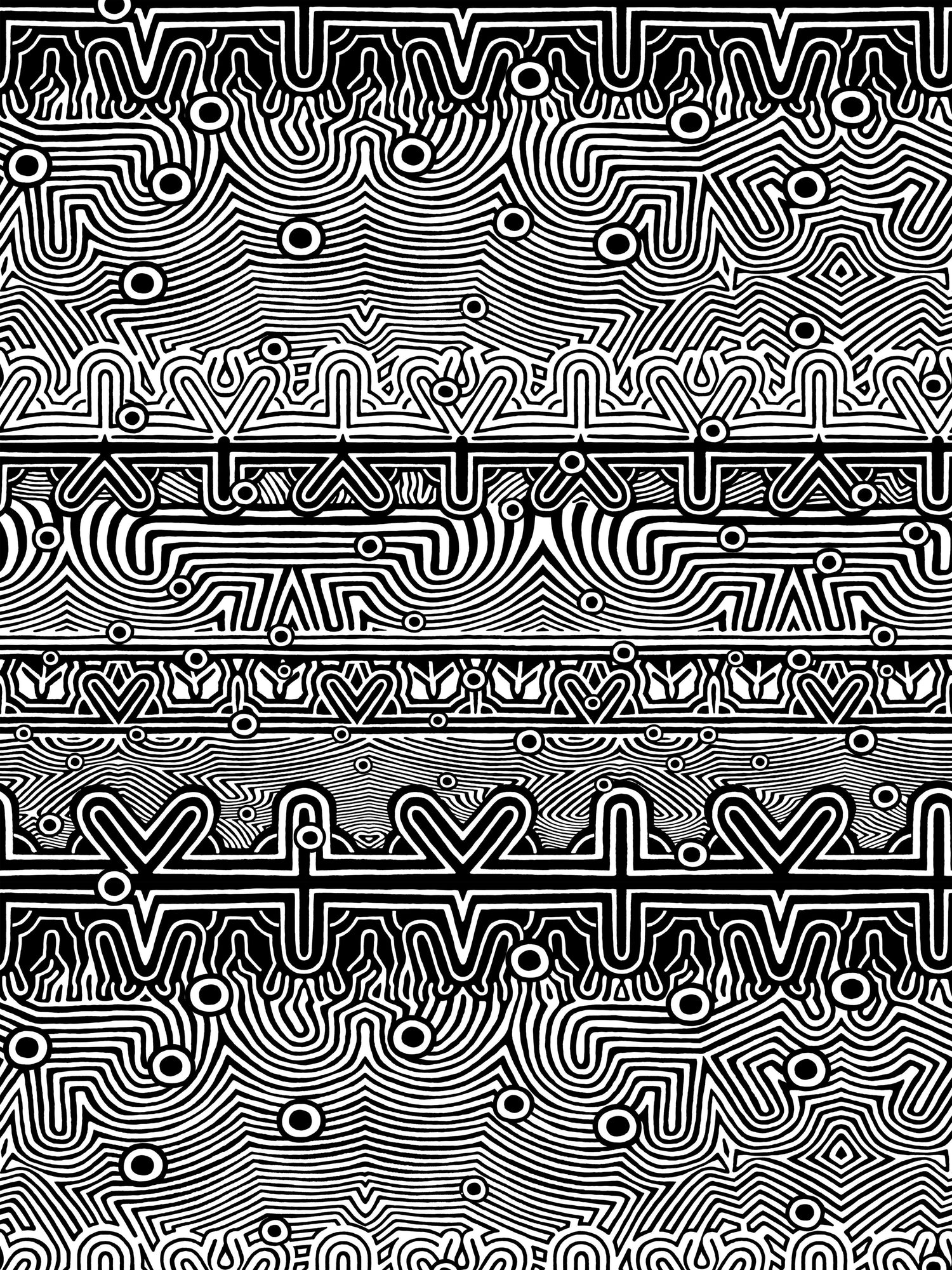 Nouvelle Vague wallpaper in noir and blanc color - pattern number WH 000013336 - by Scalamandre in the  collection
